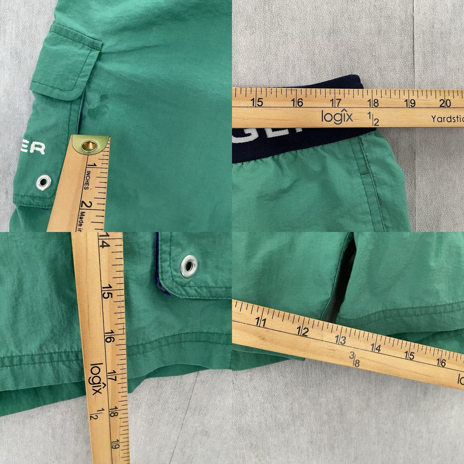 Tommy Hilfiger VINTAGE Tommy Hilfiger Swim Trunks Adult Large Green Board Cargo Pockets Size US 33 - 9 Thumbnail