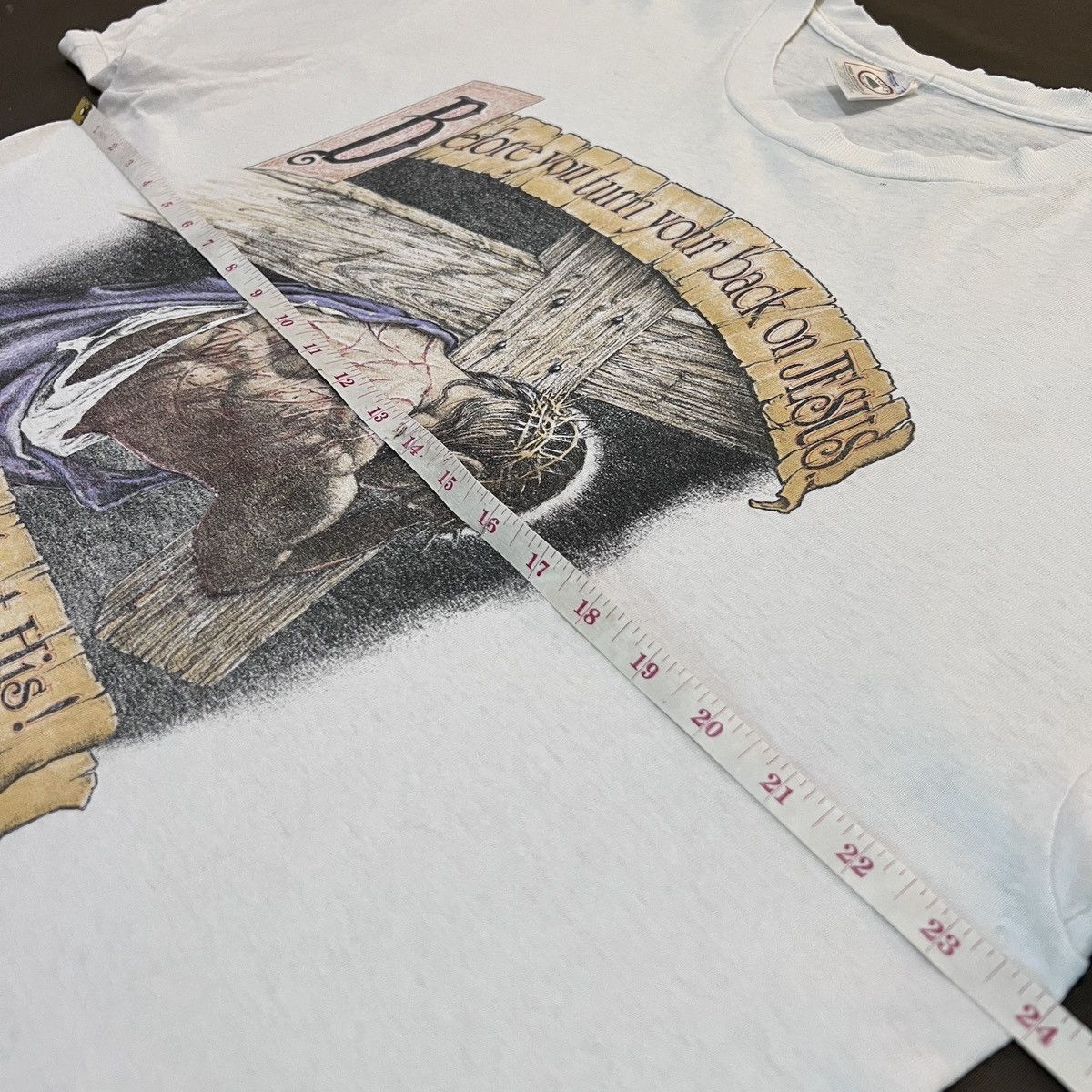 Vintage Vintage 90s Before You Turn Your Back On Jesus Tee XL Faded Size US XL / EU 56 / 4 - 17 Thumbnail