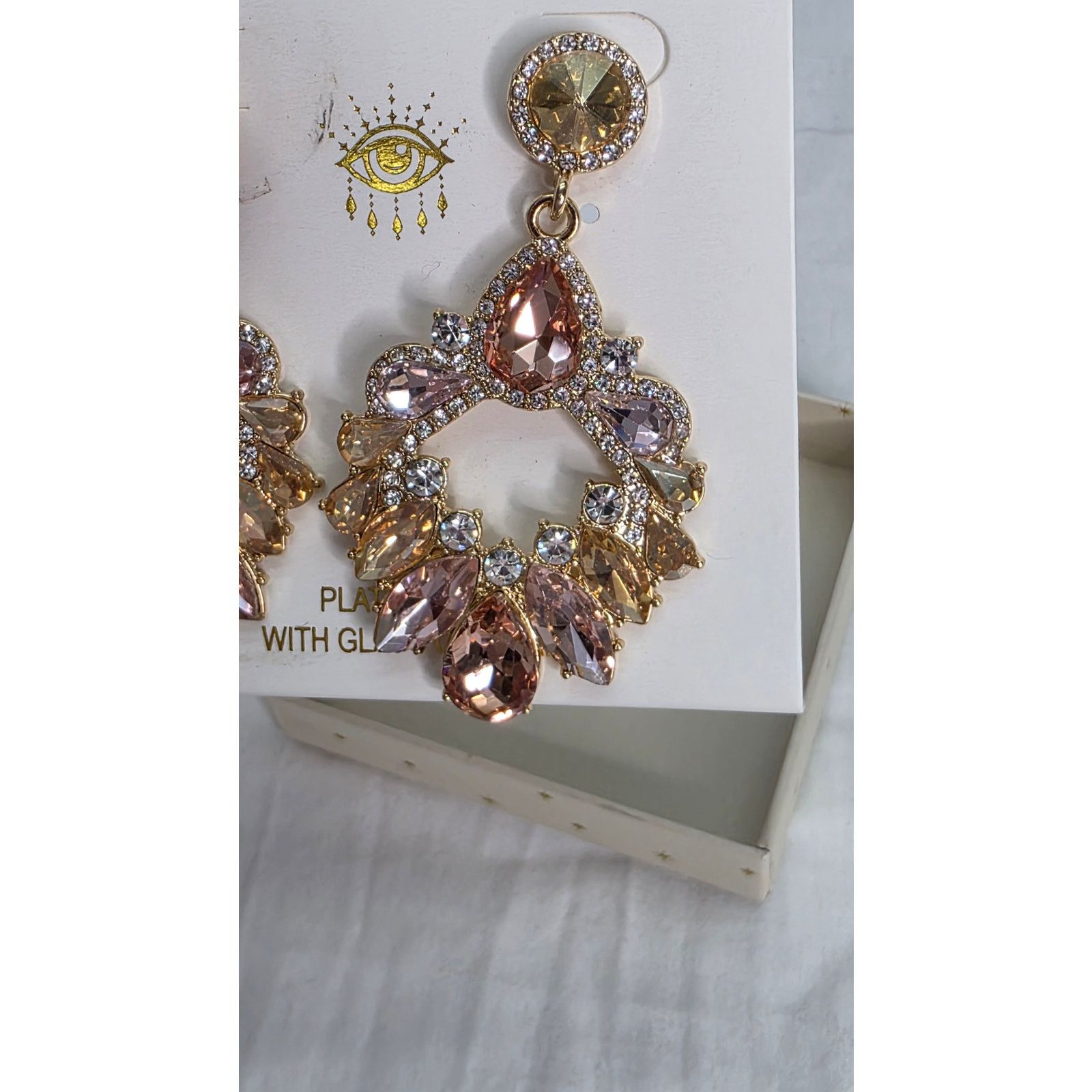 Other Eye Candy 14K Gold Plated Alloy Crystal Dandle Ear Rings Size ONE SIZE - 3 Thumbnail