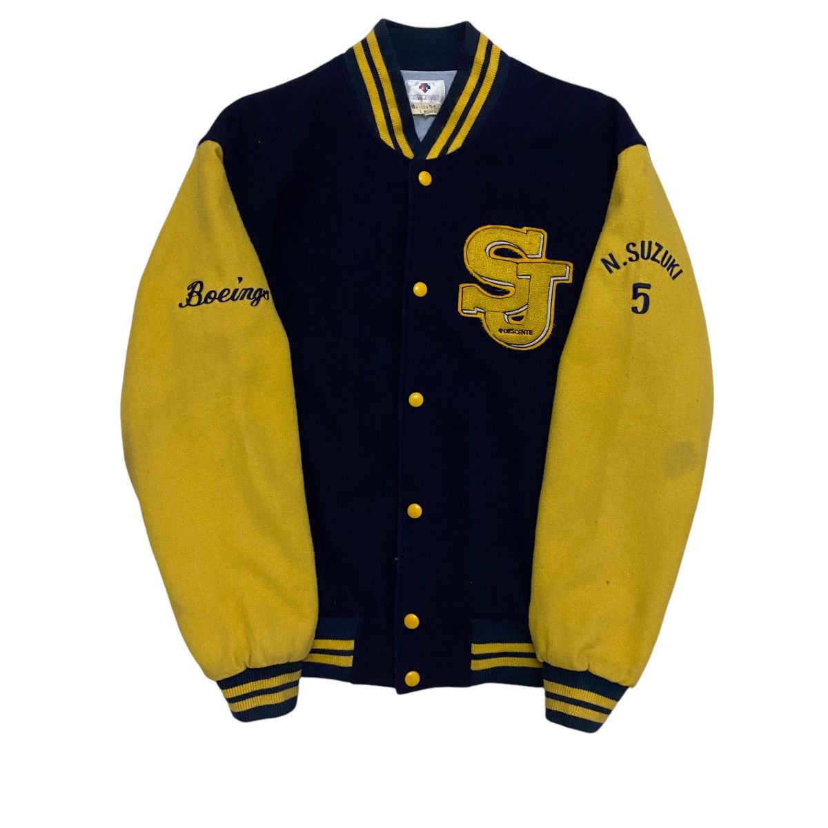 Descente × Japanese Brand × Vintage ☀️Vintage Desente wool stadium varsity jacket Size US M / EU 48-50 / 2 - 2 Thumbnail