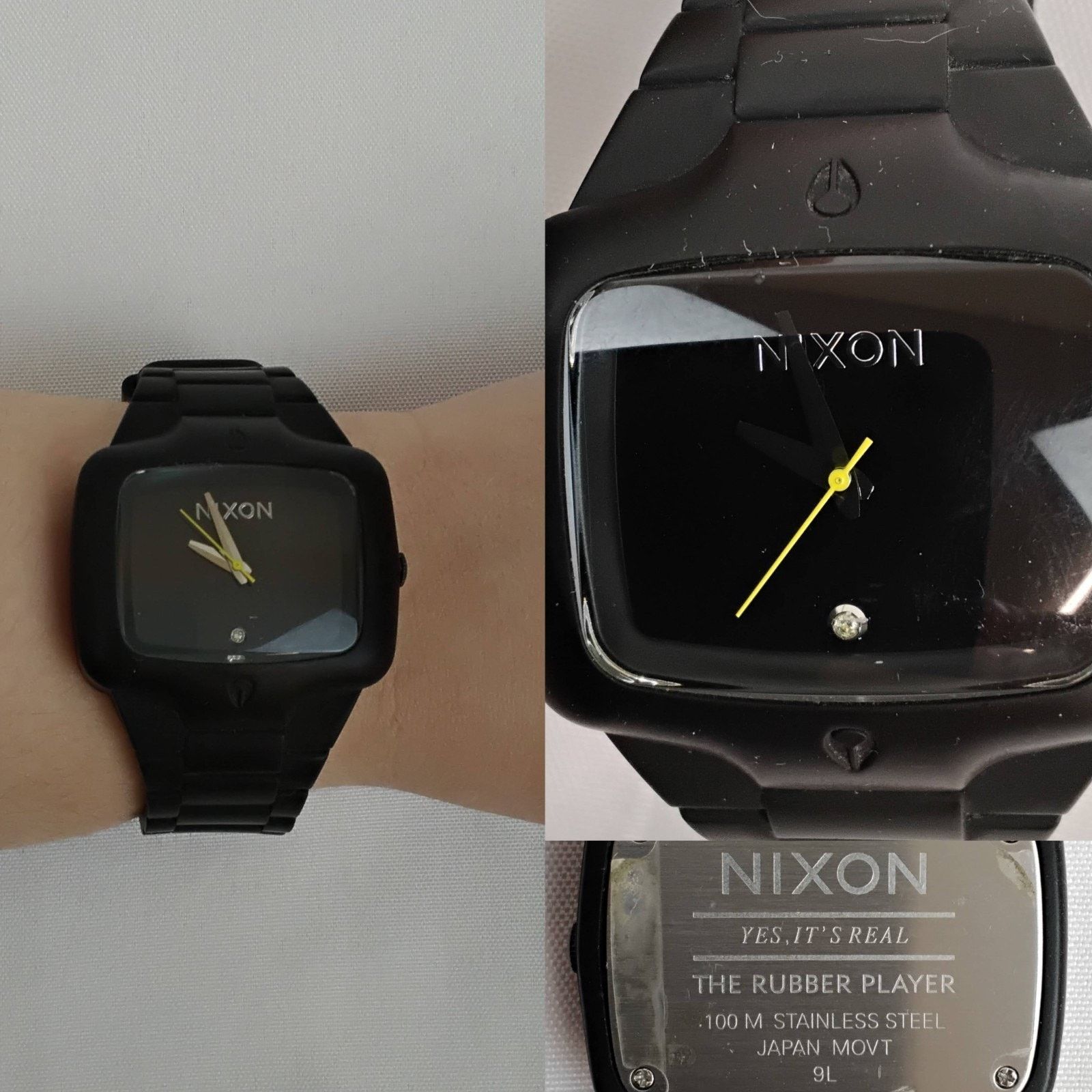 Nixon Nixon the Rubber Player Rectangle Sports Watch Black Band Size ONE SIZE - 1 Thumbnail
