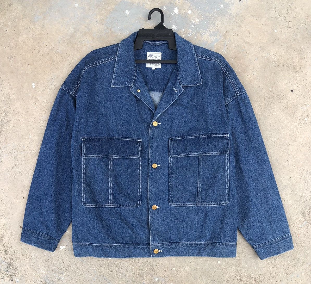 Vintage Vintage Minoya Co.Man Baggy Denim Jacket With Pockets Size US L / EU 52-54 / 3 - 10 Thumbnail
