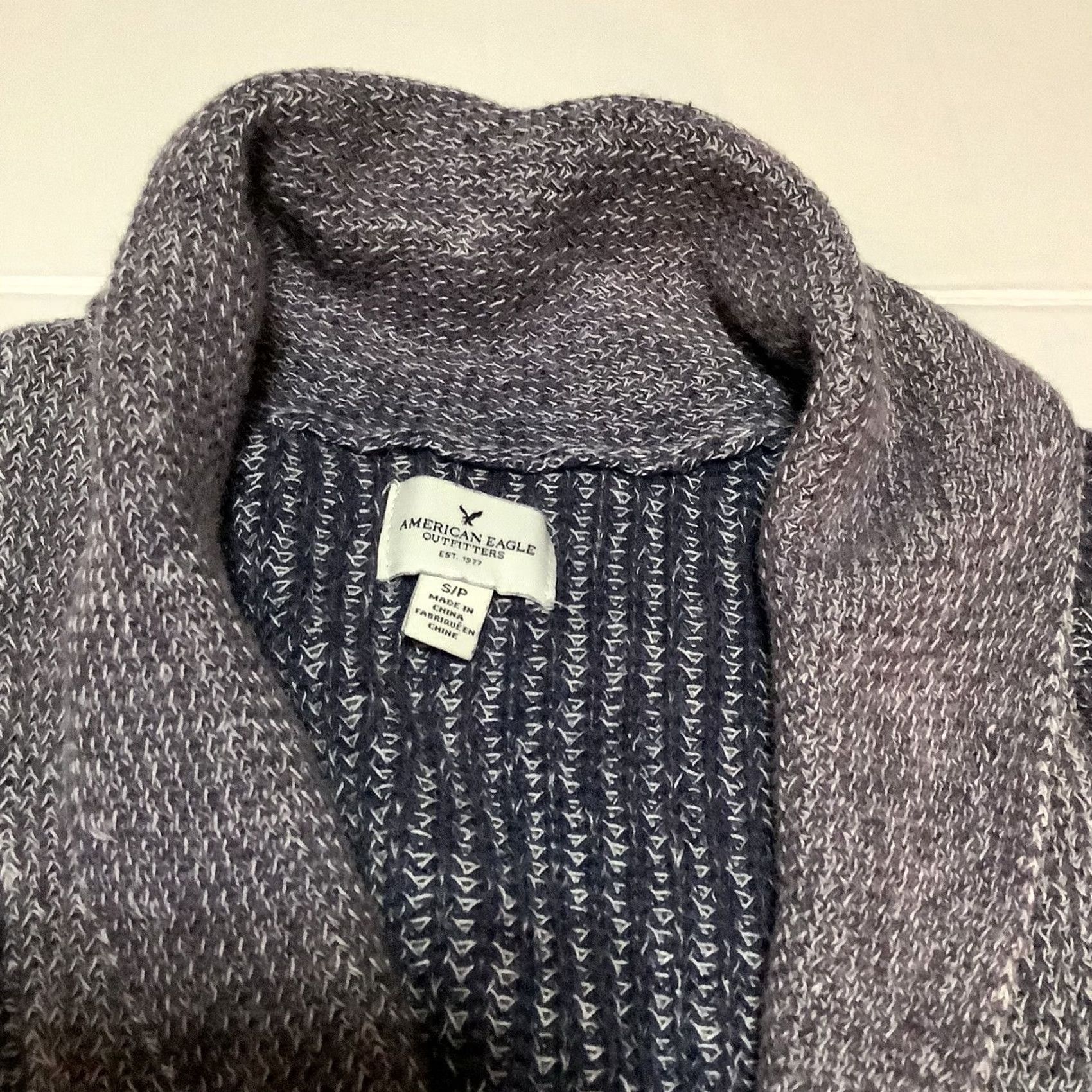 American Eagle Outfitters AMERICAN EAGLE WOMEN Cardigan Sweater Open Front NAVY BLUE WHITE PATTERN Multicolor S Womens Regular Size Small Size S / US 4 / IT 40 - 2 Thumbnail