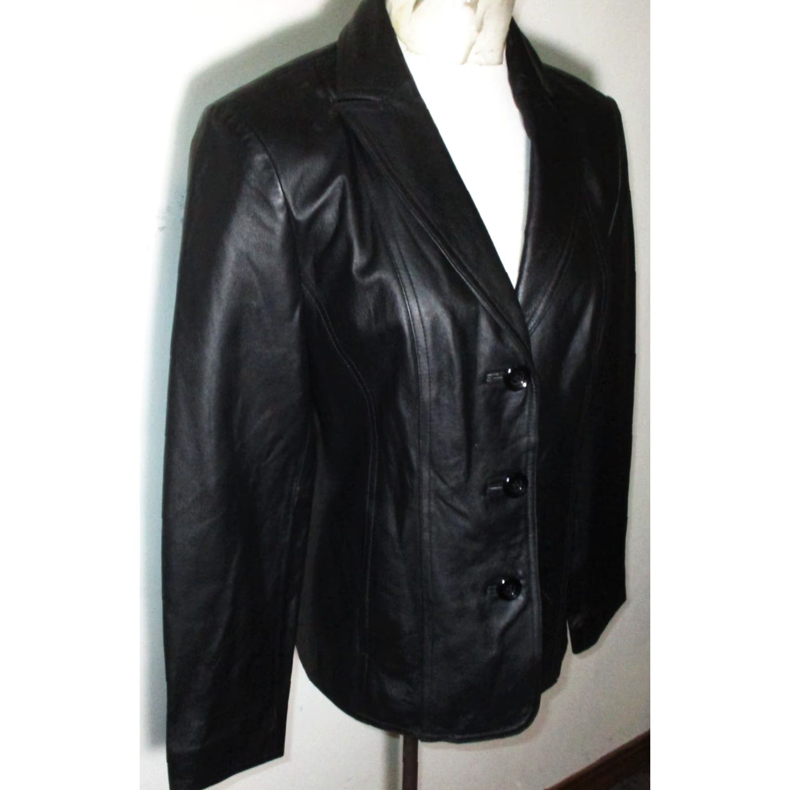 Vintage EAST 5th 100% Leather Jacket Women's Size S Button Size S / US 4 / IT 40 - 3 Thumbnail