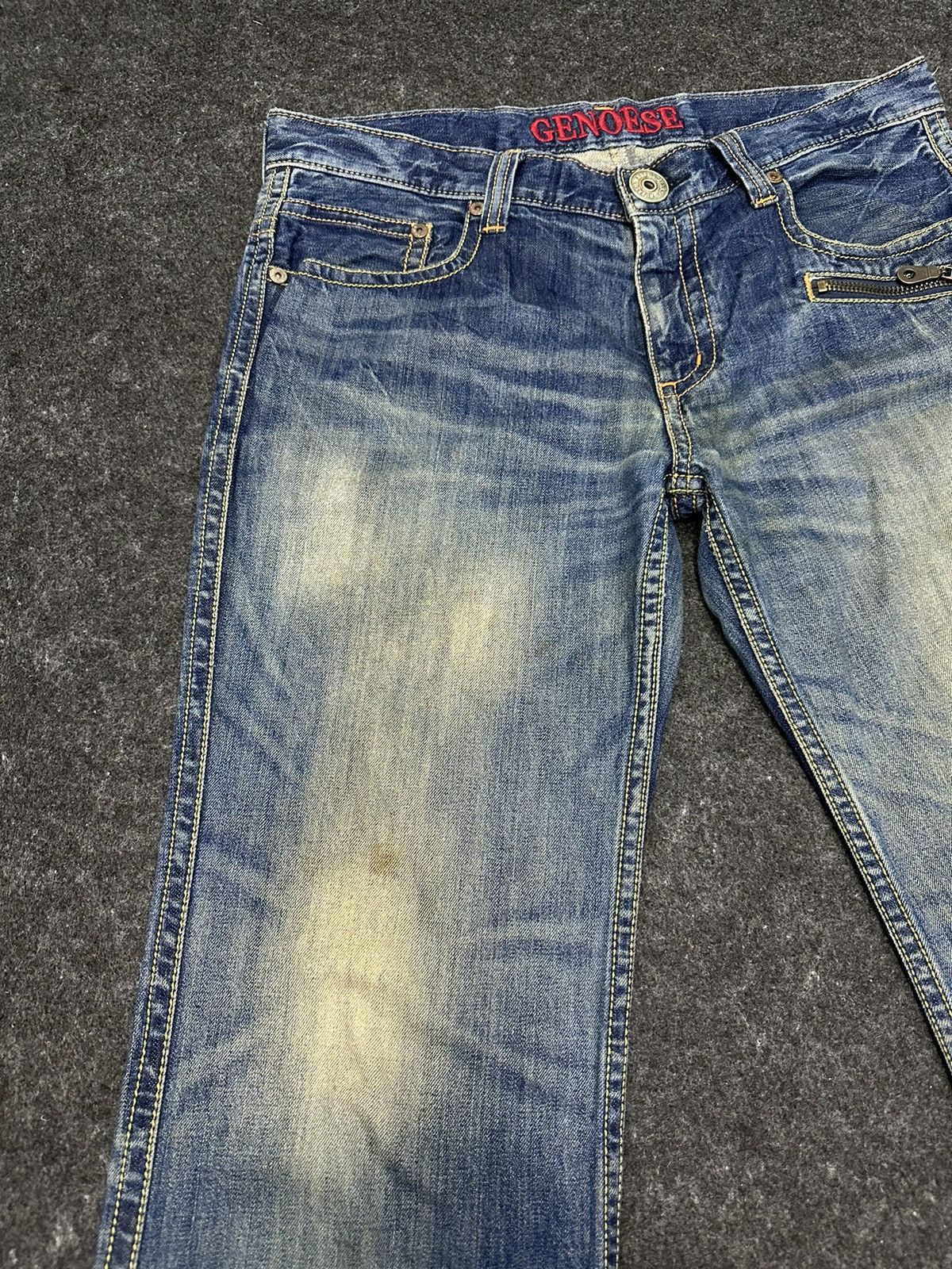 Japanese Brand Genoese Designer Blue Washed Faded Denim 36x33 F56 Size US 36 / EU 52 - 3 Thumbnail