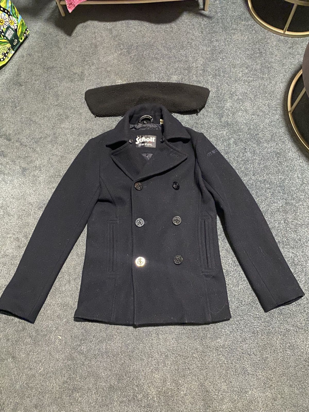 Schott × Vintage SCHOTT NYC CYCLONE 4 PEACOAT Size S / US 4 / IT 40 - 2 Thumbnail