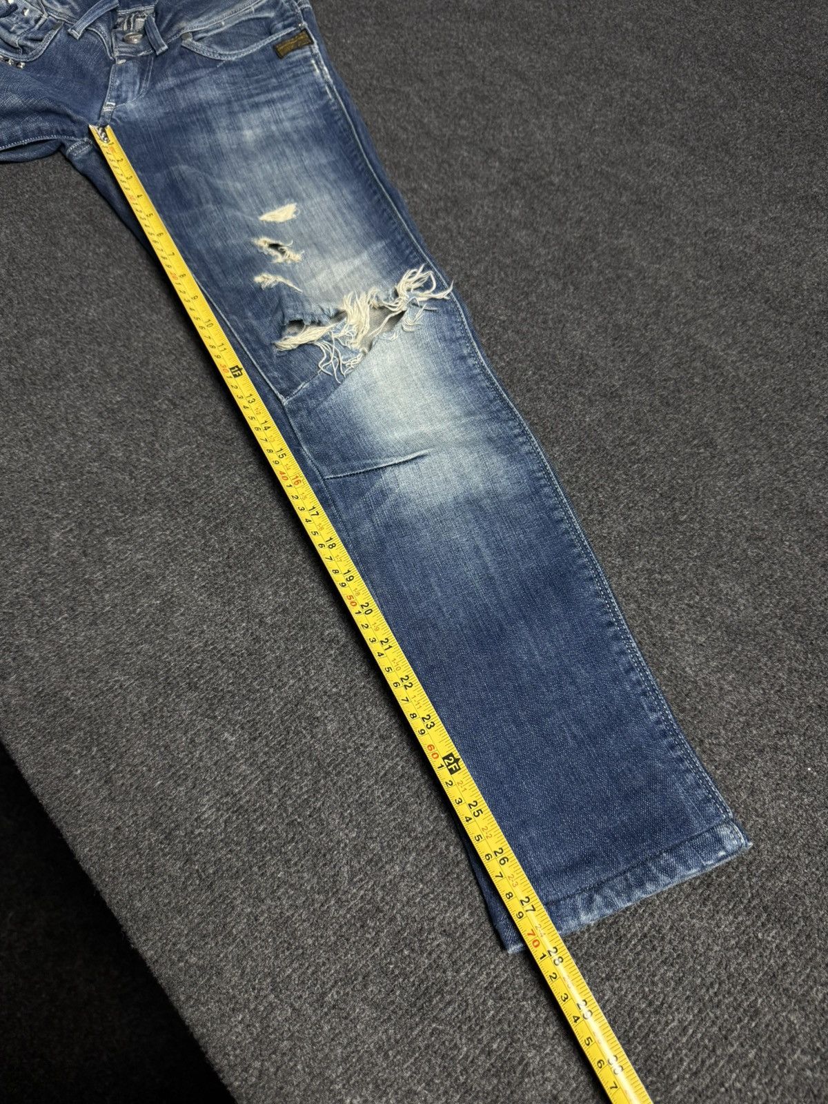 G-Star 00s G-Star RAW 3301 Distressed Punk Rock Denim Jeans Y2K Size 25" / US 0 / IT 36 - 18 Thumbnail