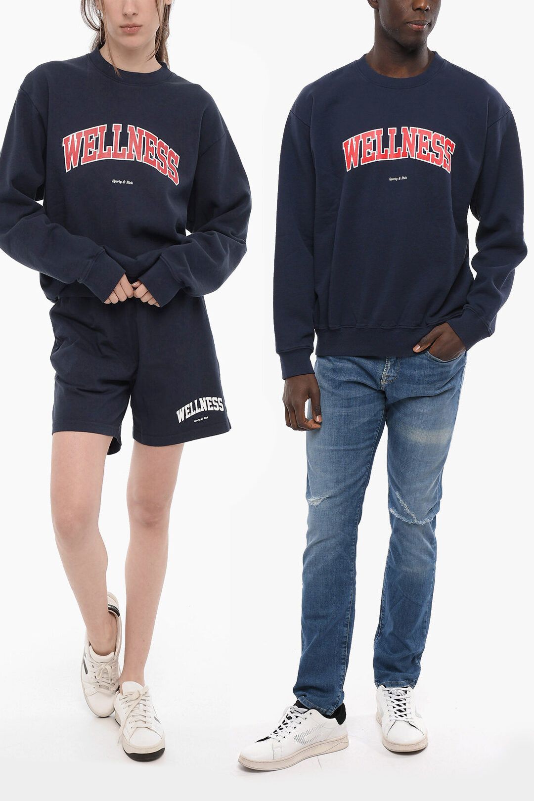 image of Sporty Rich Og1Mm0524 Unisex Crewneck Sweatshirt In Blue, Men's (Size XS)