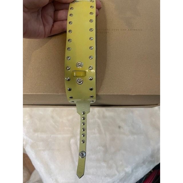Celine Yellow Celine Leather Silver Studded Wrap Bracelet - Triomph Size ONE SIZE - 8 Thumbnail
