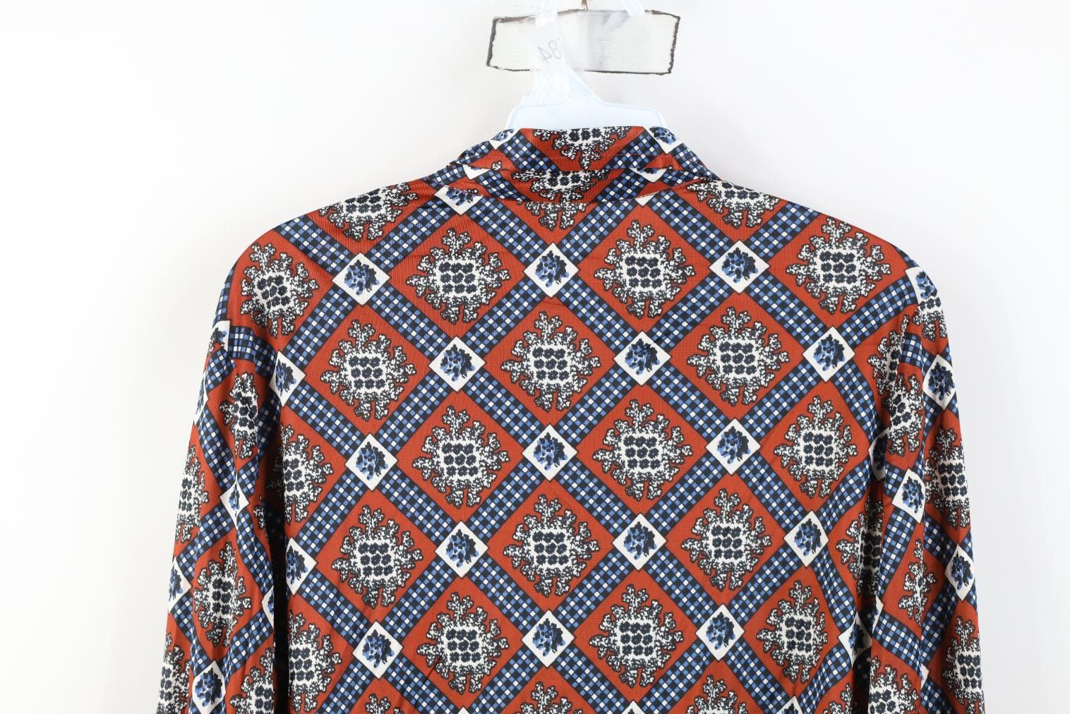 Vintage Vintage 70s Mid Century Modern Collar Knit Button Shirt Size M / US 6-8 / IT 42-44 - 9 Thumbnail