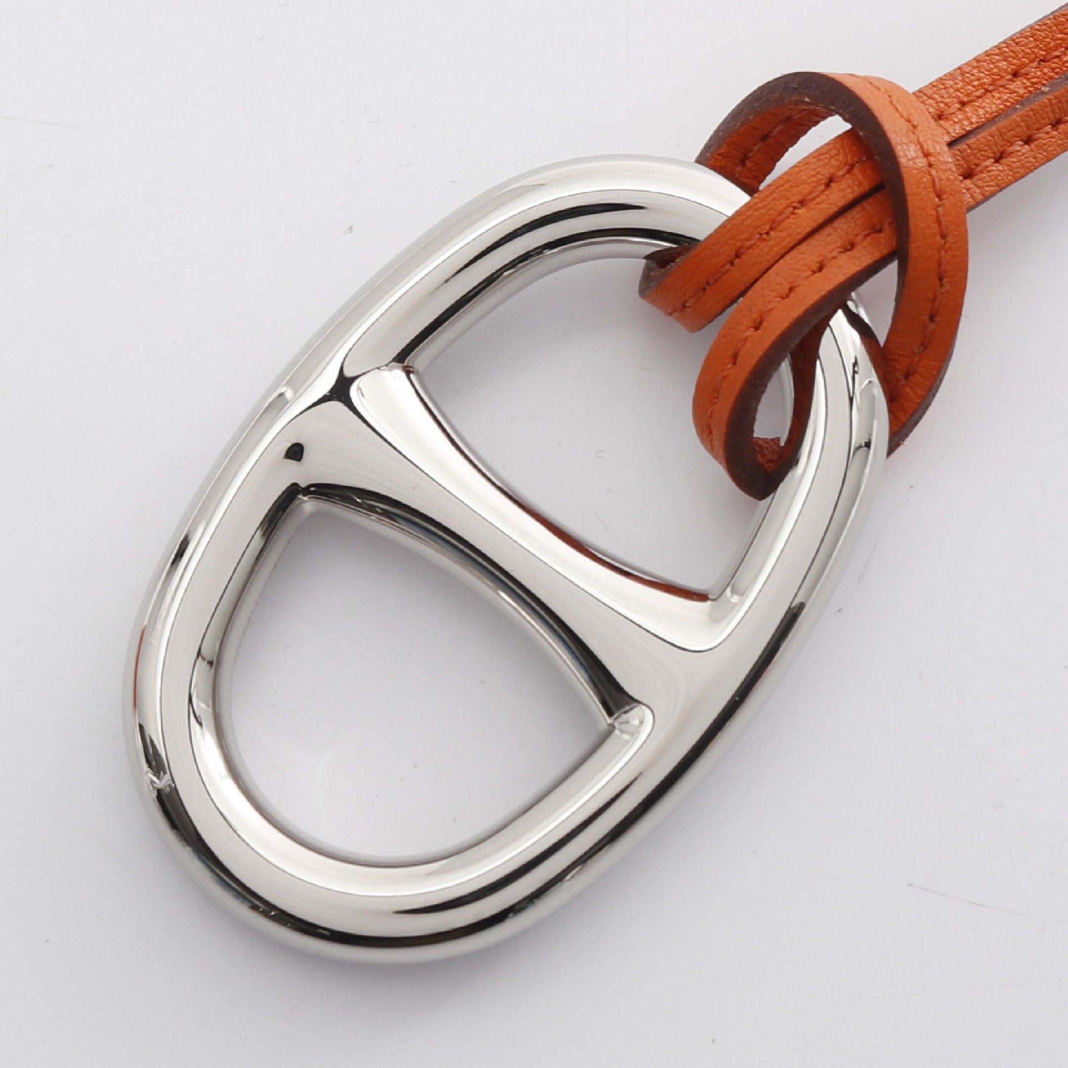 Hermes Hermes Shane Tangle Necklace Leather Silver Orange Size ONE SIZE - 1 Thumbnail