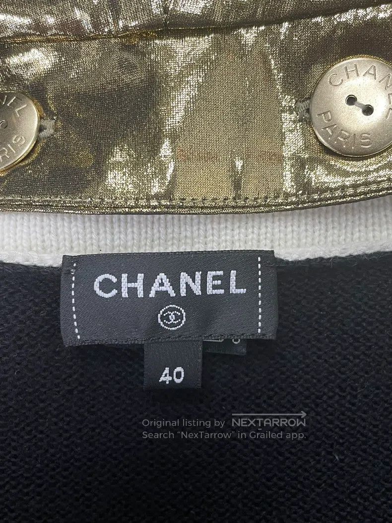 Chanel Chanel 24C black and white colour-matched gold sequin hood Size S / US 4 / IT 40 - 4 Thumbnail