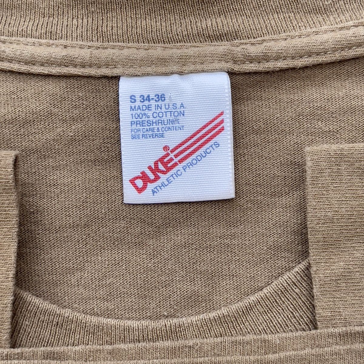 Vintage Vtg 90s DUKE ATHLETIC Faded Brown Single Stitch Shirt Size US S / EU 44-46 / 1 - 4 Thumbnail