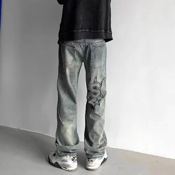 Japanese Brand VIBE vintage embroidered hip hop distressed baggy jeans Size US 30 / EU 46 - 1 Thumbnail