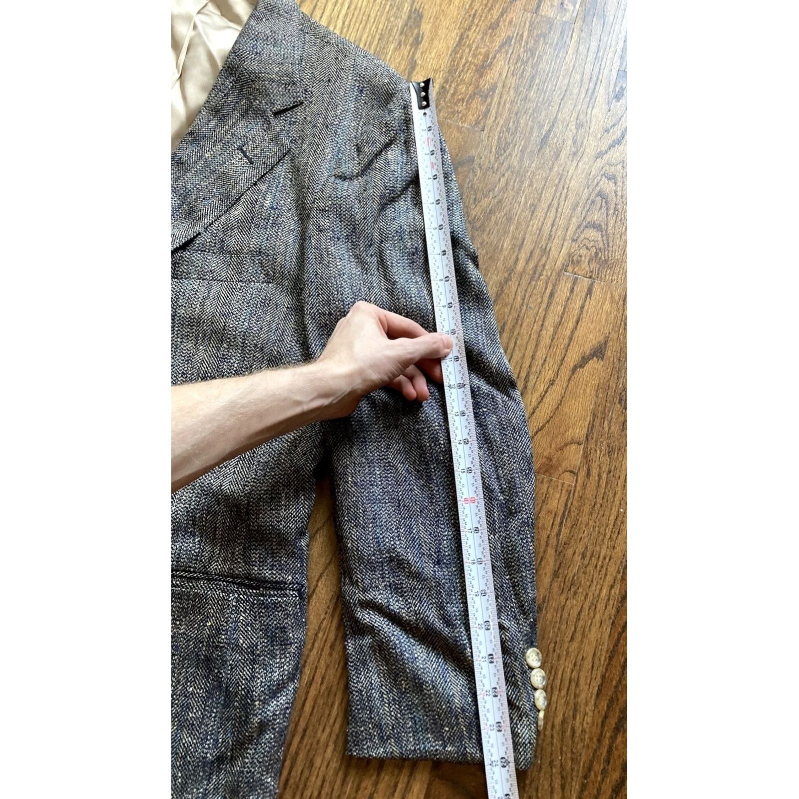 Ralph Lauren VINTAGE Ralph Lauren Blazer Mens 44 Gray Polo University Club Size 44R Blue Tweed Size US XXL / EU 58 / 5 - 3 Thumbnail