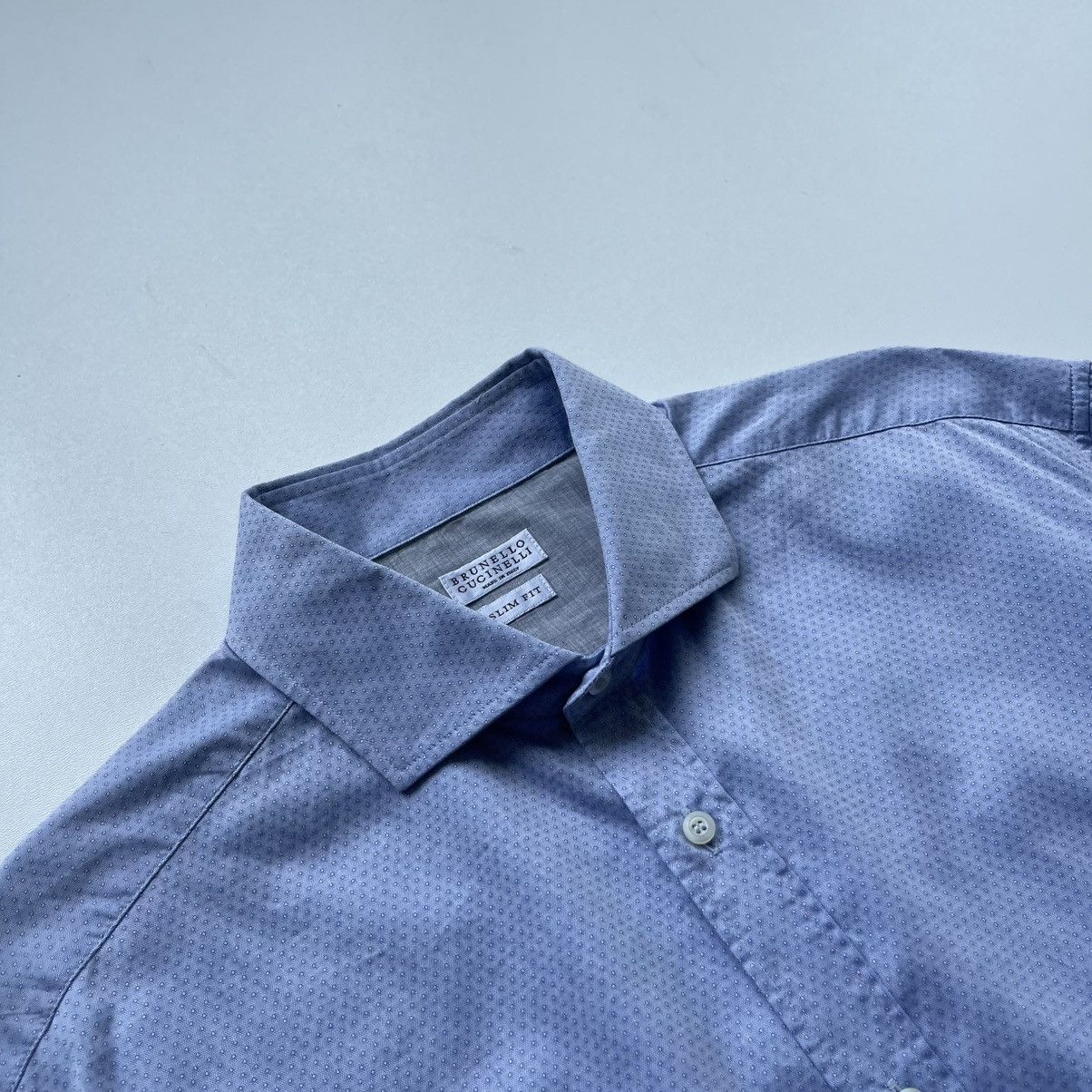 Brunello Cucinelli Brunello Cucinelli Slim Fit Cotton Button Ups Classic Shirt Size US XL / EU 56 / 4 - 7 Thumbnail