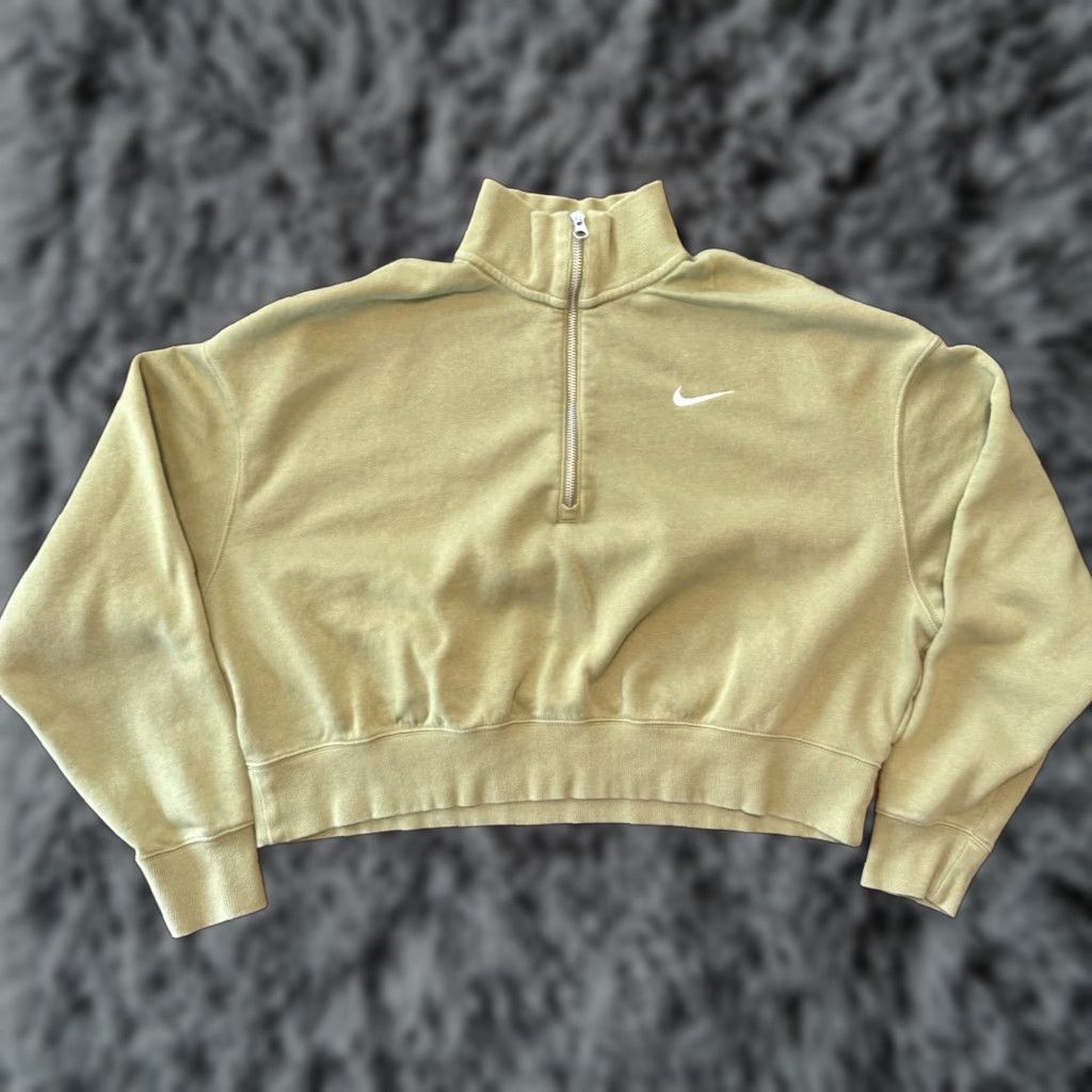 Nike VINTAGE Nike Sweatshirt Womens Size Large 1/4 Zip Pullover Green Size L / US 10 / IT 46 - 1 Thumbnail