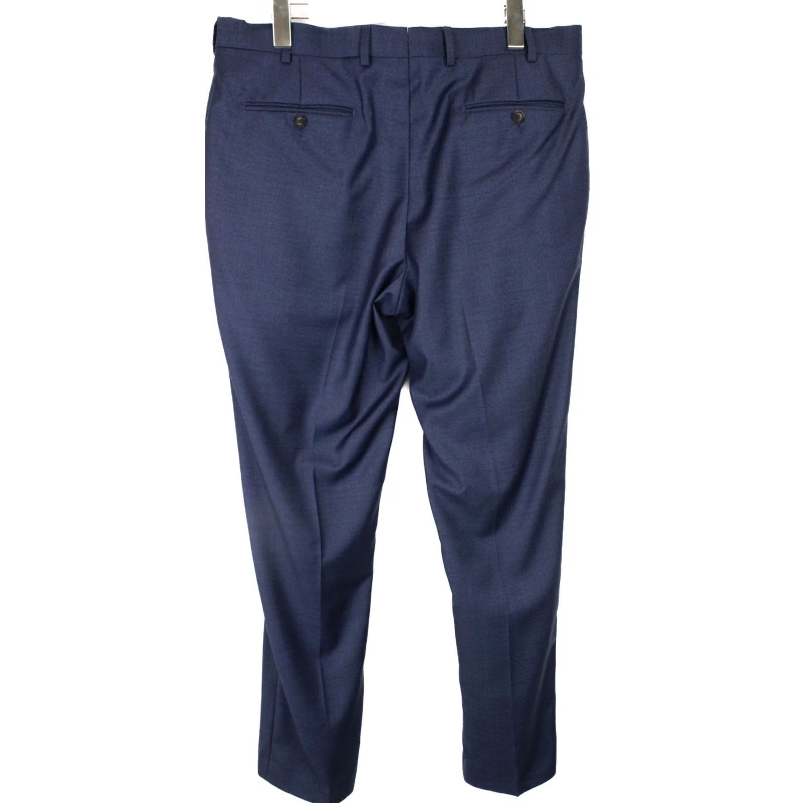 Suitsupply Suitsupply Sienna Trousers Patterned Wool Pleated Tapered Fit Men's UK 42S / W37 Blue Dress Pants Size US 42 / EU 58 - 3 Thumbnail