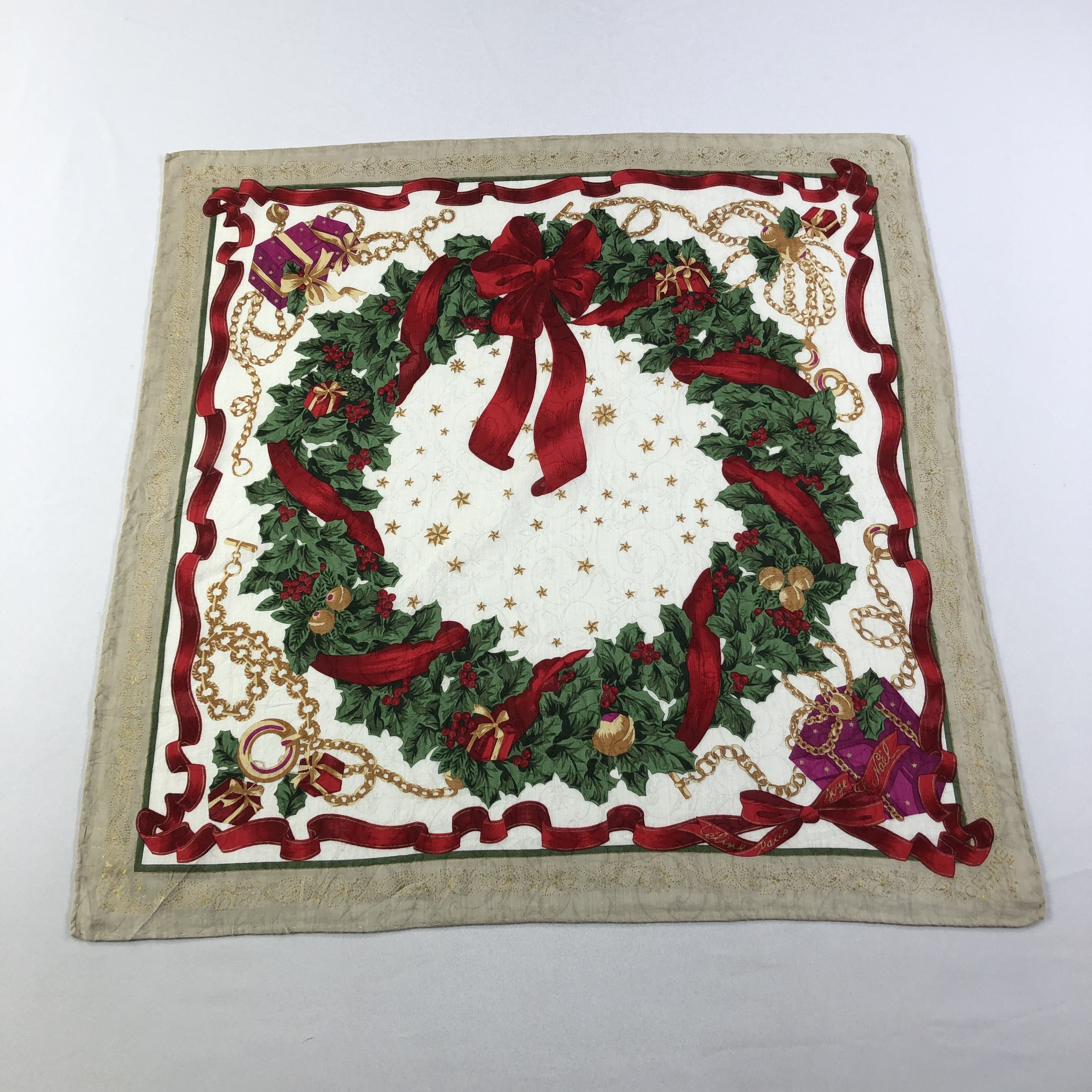 Celine Celine Christmas Handkerchief Neckerchief Bandana H1698 Size ONE SIZE - 1 Thumbnail