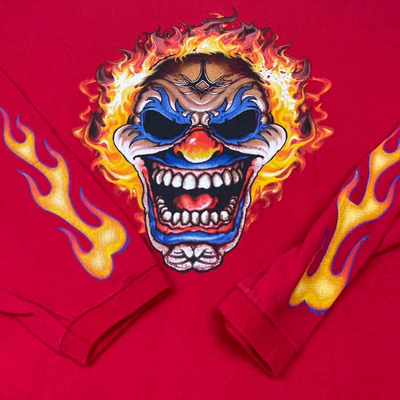 Mecca Vintage y2k flame clown shirt Skater XL USA made skate Size US XL / EU 56 / 4 - 3 Thumbnail