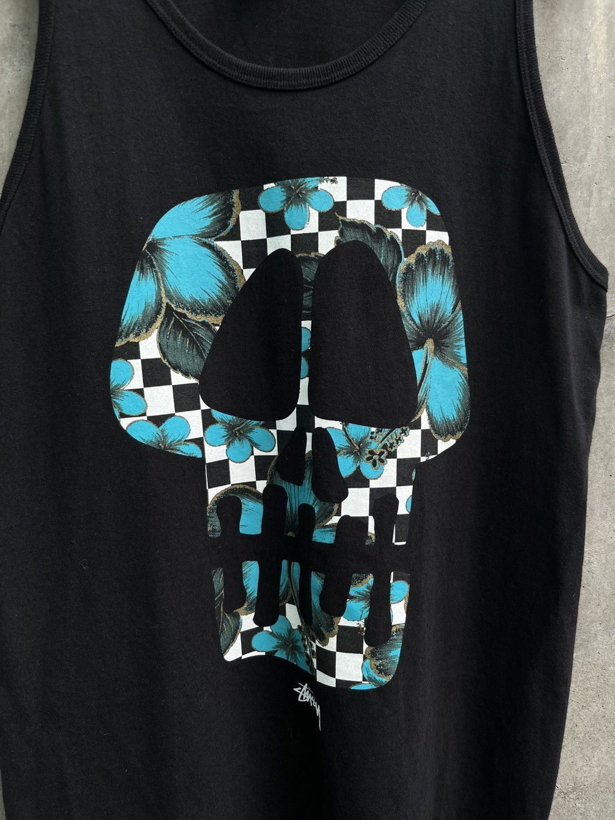 Stussy Floral Skull Tank Top Size US M / EU 48-50 / 2 - 3 Thumbnail