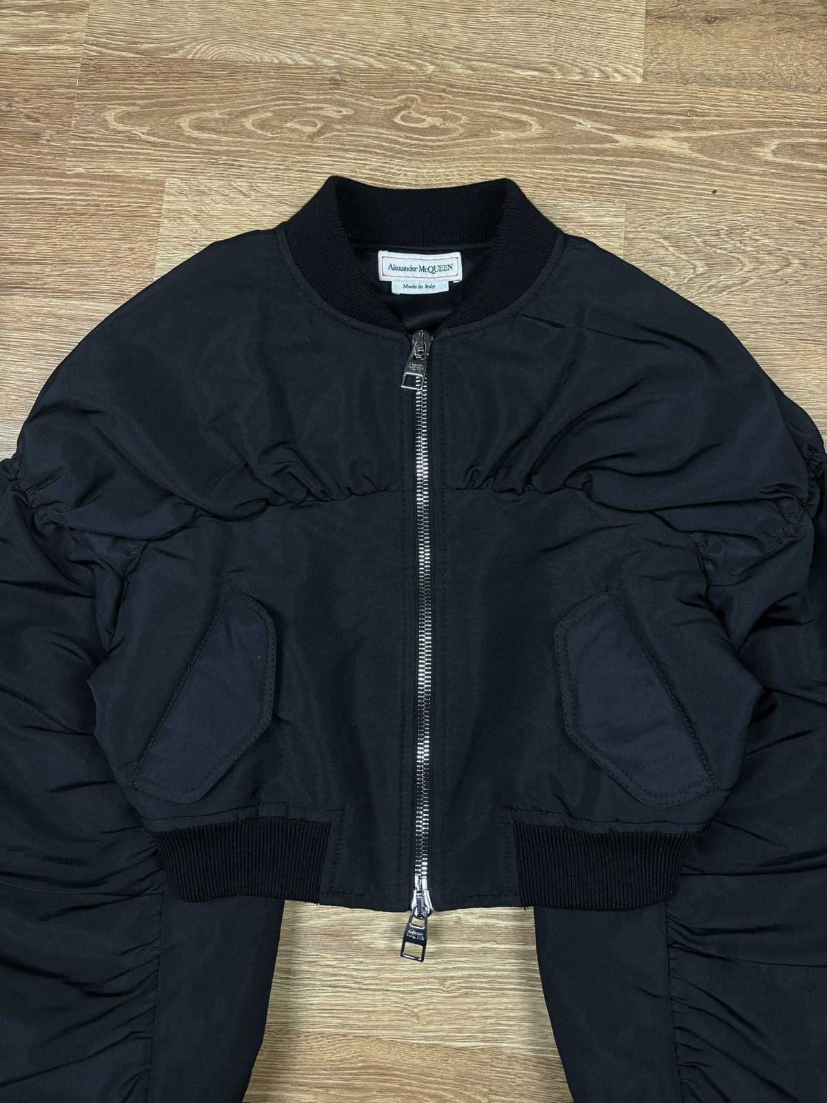 Alexander McQueen Alexander McQueen Cropped Balloon Sleeve Bomber Jacket Size M / US 6-8 / IT 42-44 - 9 Thumbnail