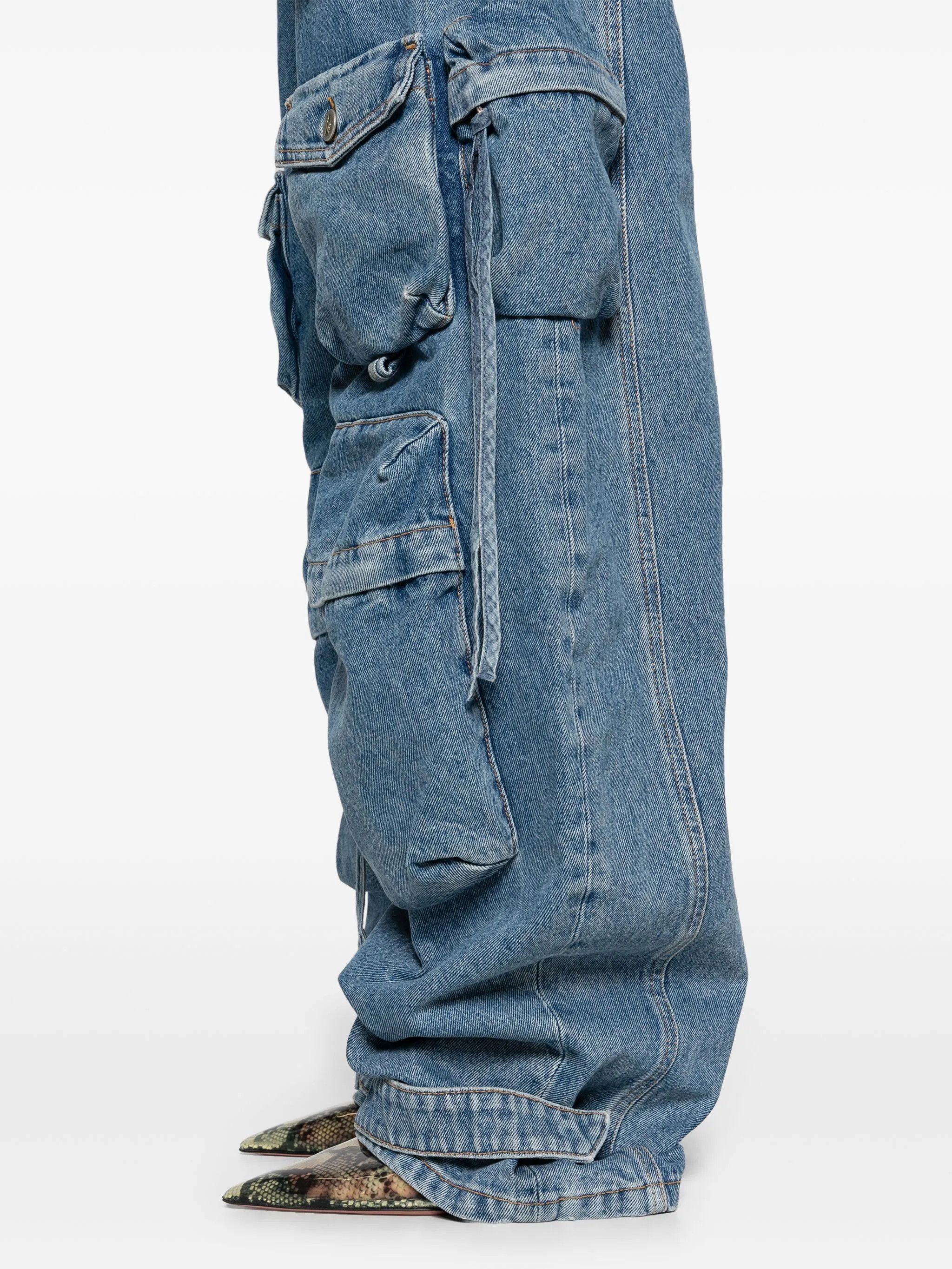 The Attico o1s22i1n0325 Fern Cargo Jeans in Light Blue Size 25" / US 0 / IT 36 - 5 Thumbnail