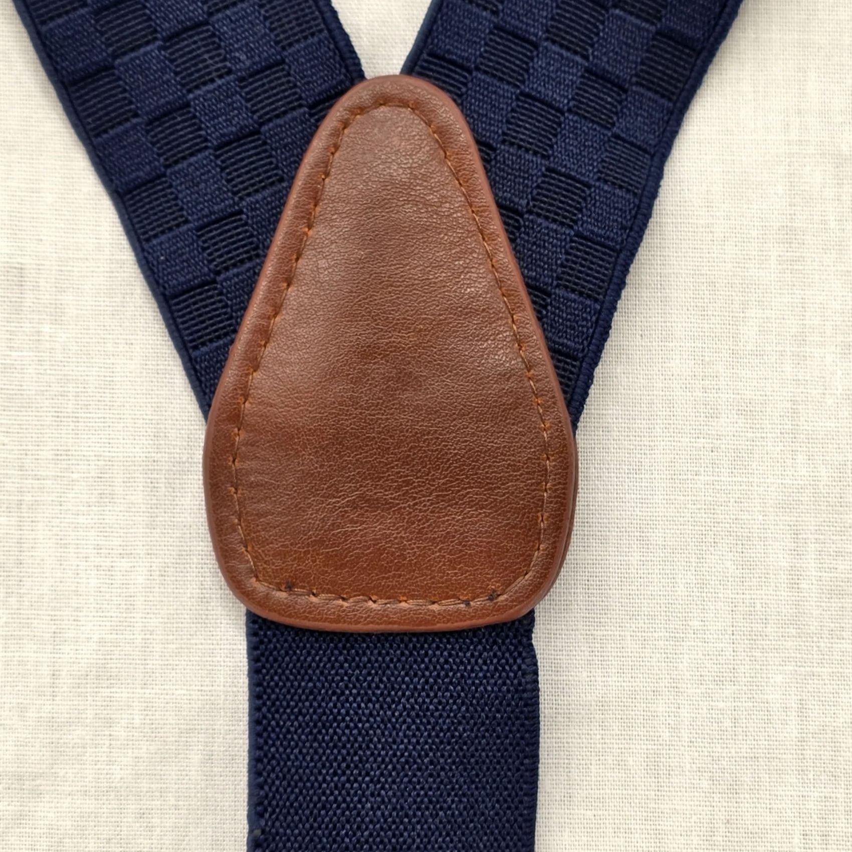 Vintage Gillmons Suspenders Adjustable Y Back w/Leather Blue 1.25" Wide Stylish Office Mens One Size Clip Elastic Leather Blue Office Stylish Girls? Size ONE SIZE - 5 Thumbnail