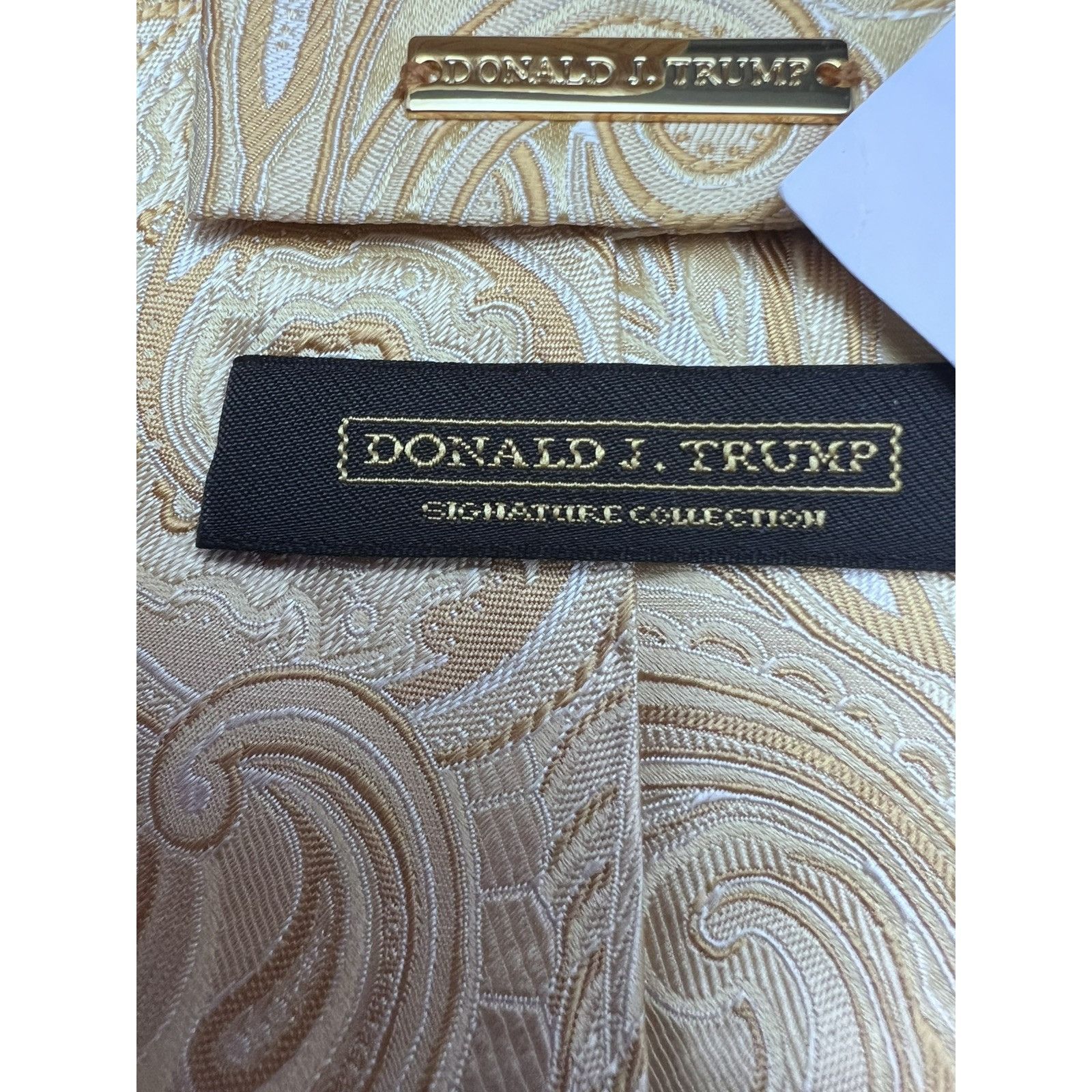 Donald Trump DONALD J. TRUMP MEN'S TIE YELLOW/PAISLEY WIDTH: 3.75" LENGTH Size ONE SIZE - 4 Thumbnail