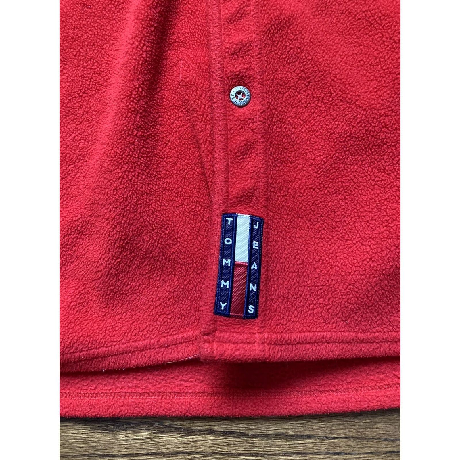 Tommy Hilfiger VINTAGE Tommy Hilfiger Shirt Jacket Mens Sz Large Button Up Shacket Red 90s Size US L / EU 52-54 / 3 - 4 Thumbnail