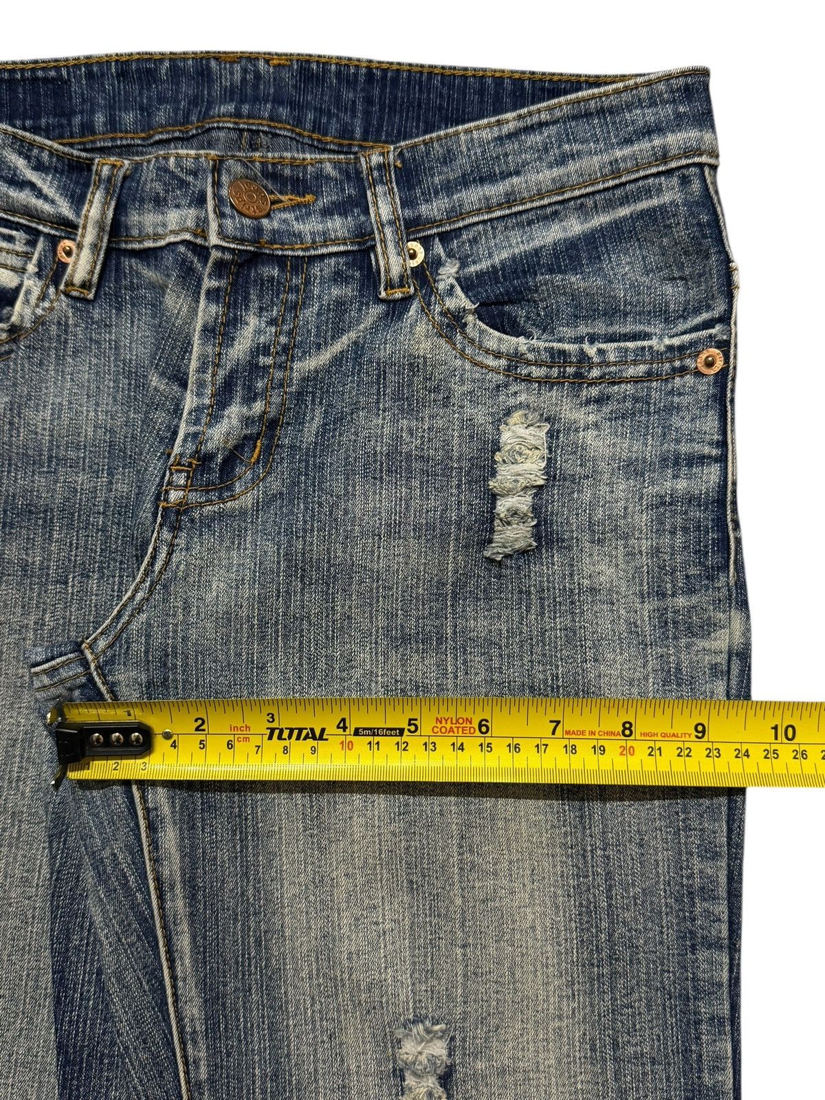 True Religion Vintage Y2K Japanese Brand Faded Wash Ripped Wide Leg Flare Size 28" / US 6 / IT 42 - 11 Thumbnail