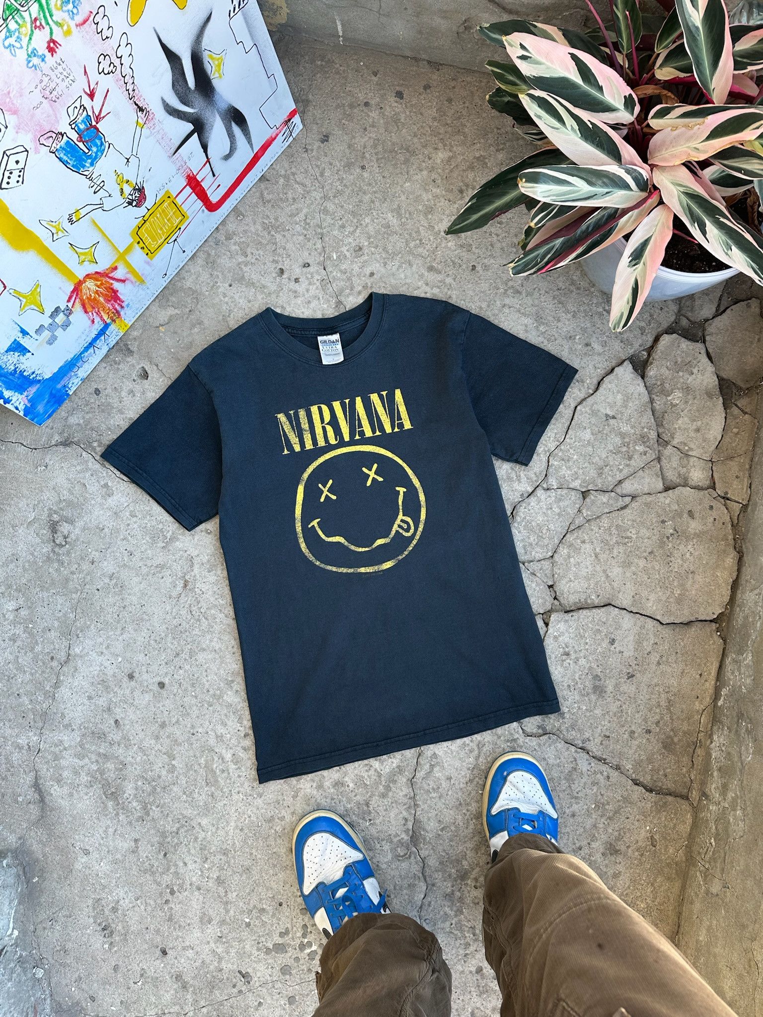 Band Tees Vintage 90s Nirvana Smile Kurt Cobain Black Tee Size US S / EU 44-46 / 1 - 4 Thumbnail