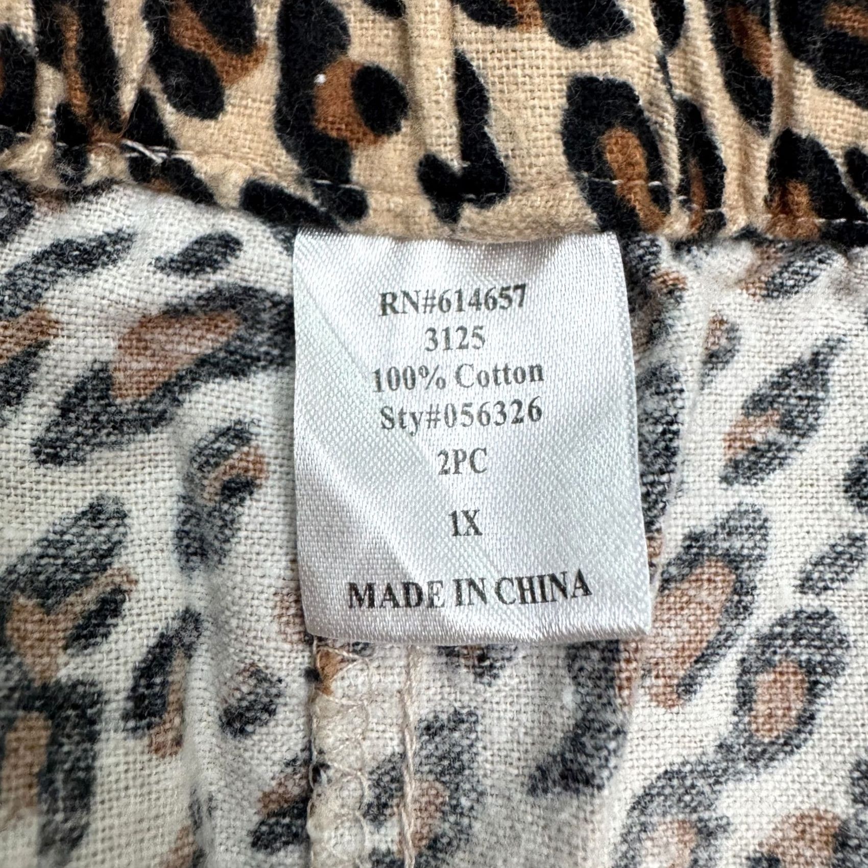 Vintage Gilligan & O'Malley Leopard Print Pajama Pants Womens Plus 1X Brown Sleep Lounge Pant Size 40" / US 18 - 5 Thumbnail