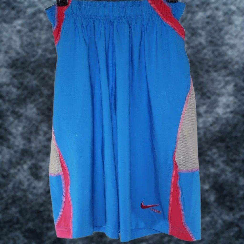 Nike Mens Nike Dri Fit Lacrosse Style Sports Shorts Blue Pink Grey Adult S Size US 29 - 1 Thumbnail