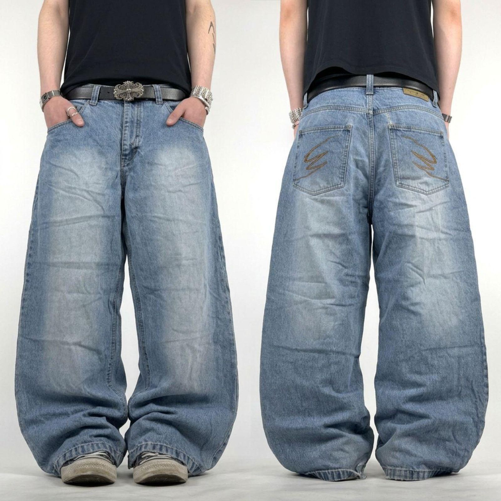 Vintage y2k grunge archive baggy faded stonewash rare jeans