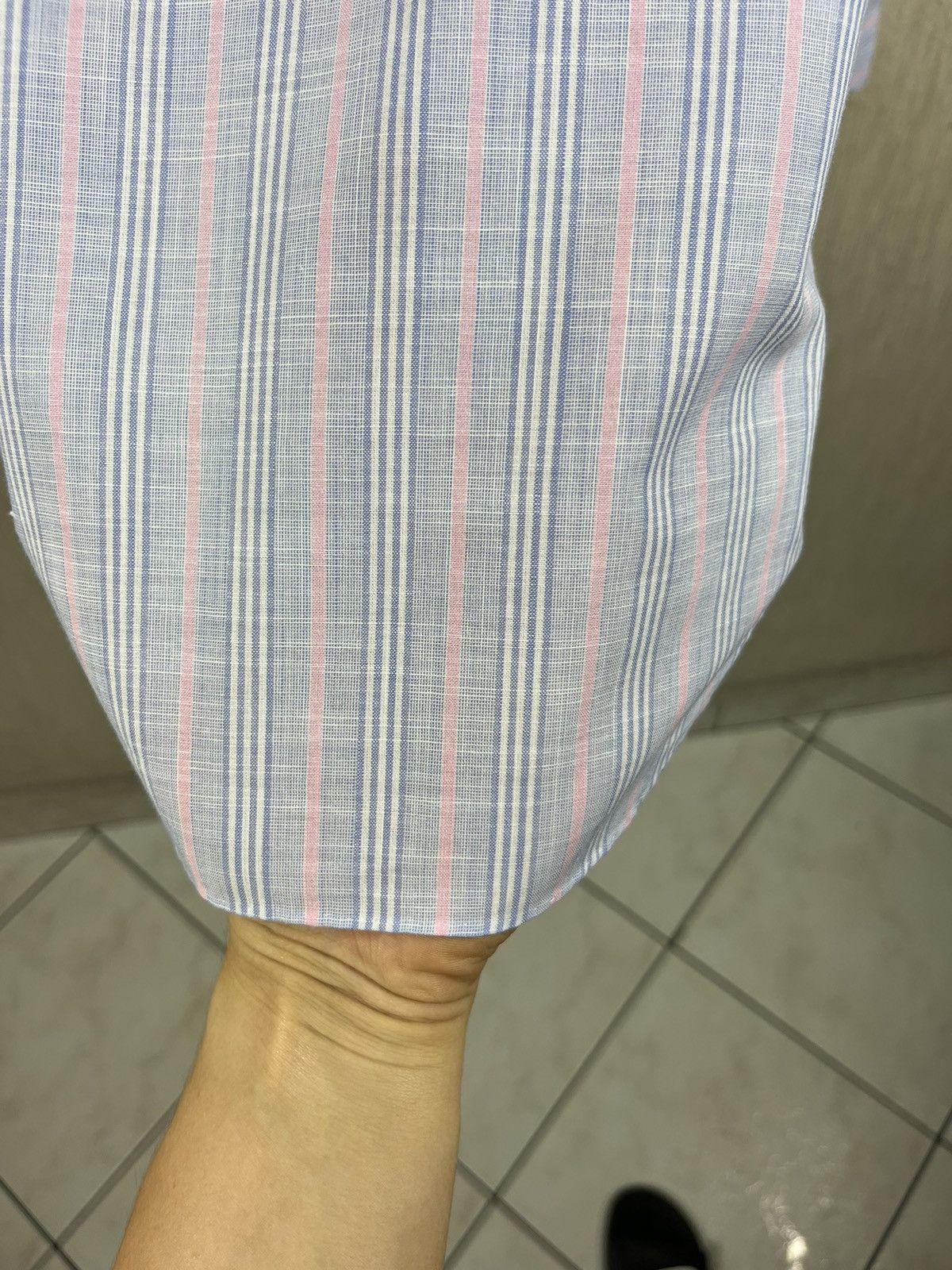 Kiton Kiton linen shirt striped pink baby blue vintage old money Size US L / EU 52-54 / 3 - 18 Thumbnail