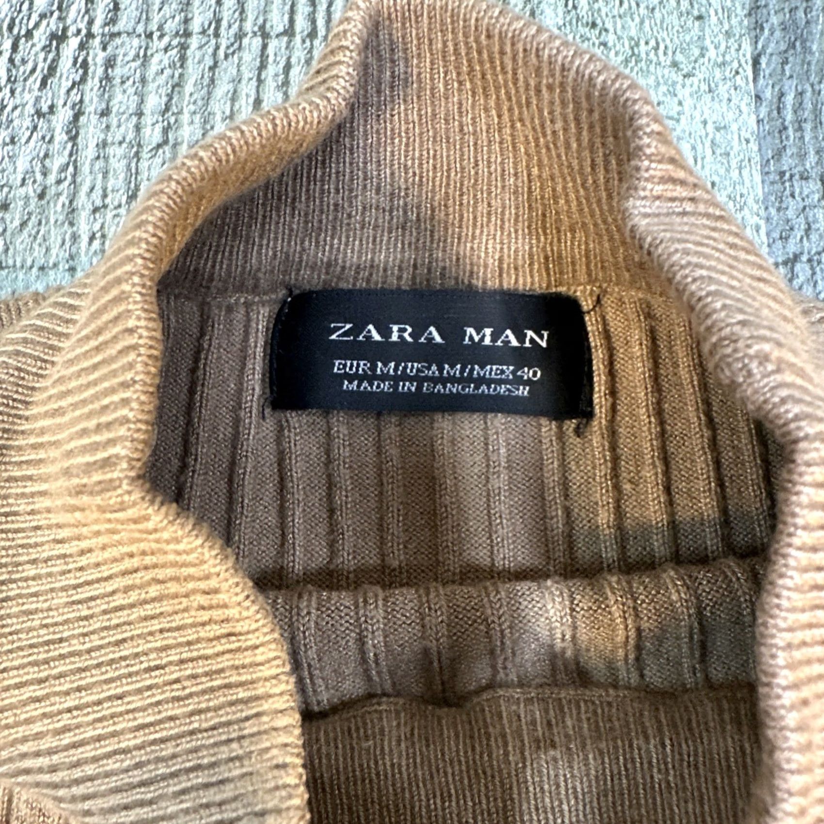 Zara Zara Man Shirt M Tan Beige Light Brown Casual Short Sleeve Collared Button-Up Mens Medium Brown Size US M / EU 48-50 / 2 - 3 Thumbnail