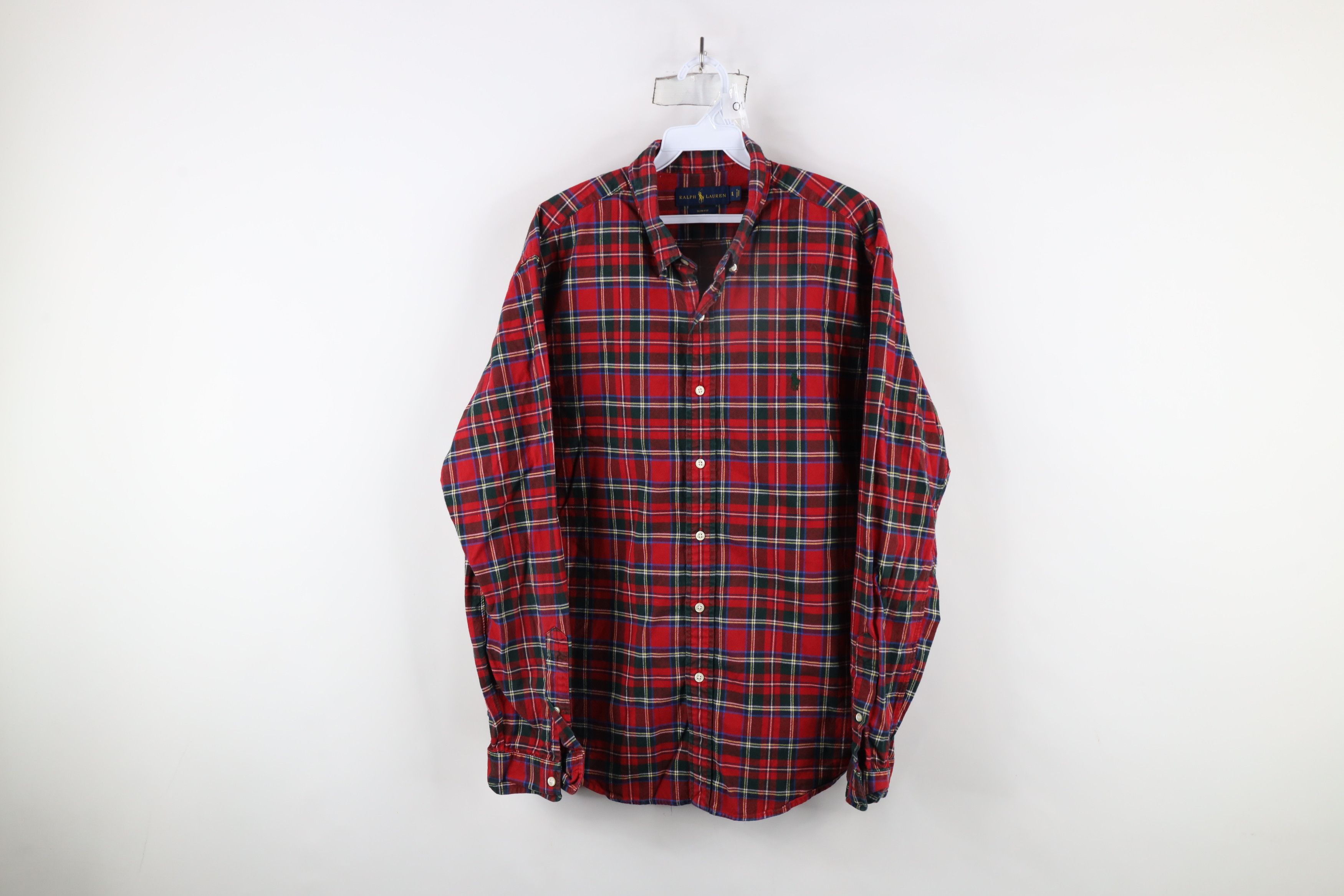 Ralph Lauren × Vintage Vintage Ralph Lauren Fit Collared Button Down Shirt Plaid Size US XL / EU 56 / 4 - 1 Thumbnail