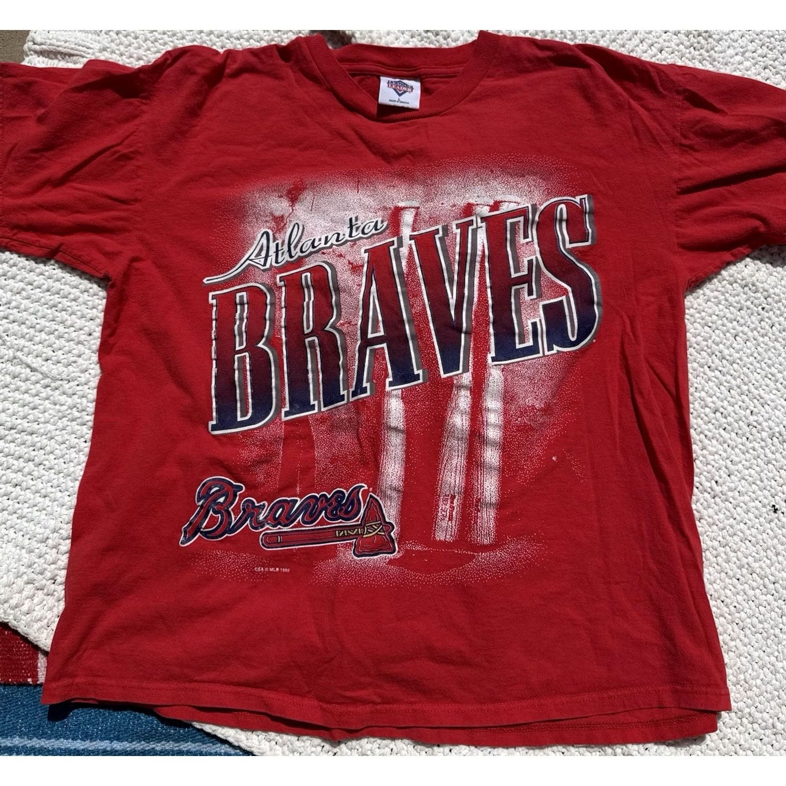 Vintage VINTAGE 1995 Atlanta Braves red cotton T-Shirt Baseball L Mens Size US L / EU 52-54 / 3 - 2 Thumbnail