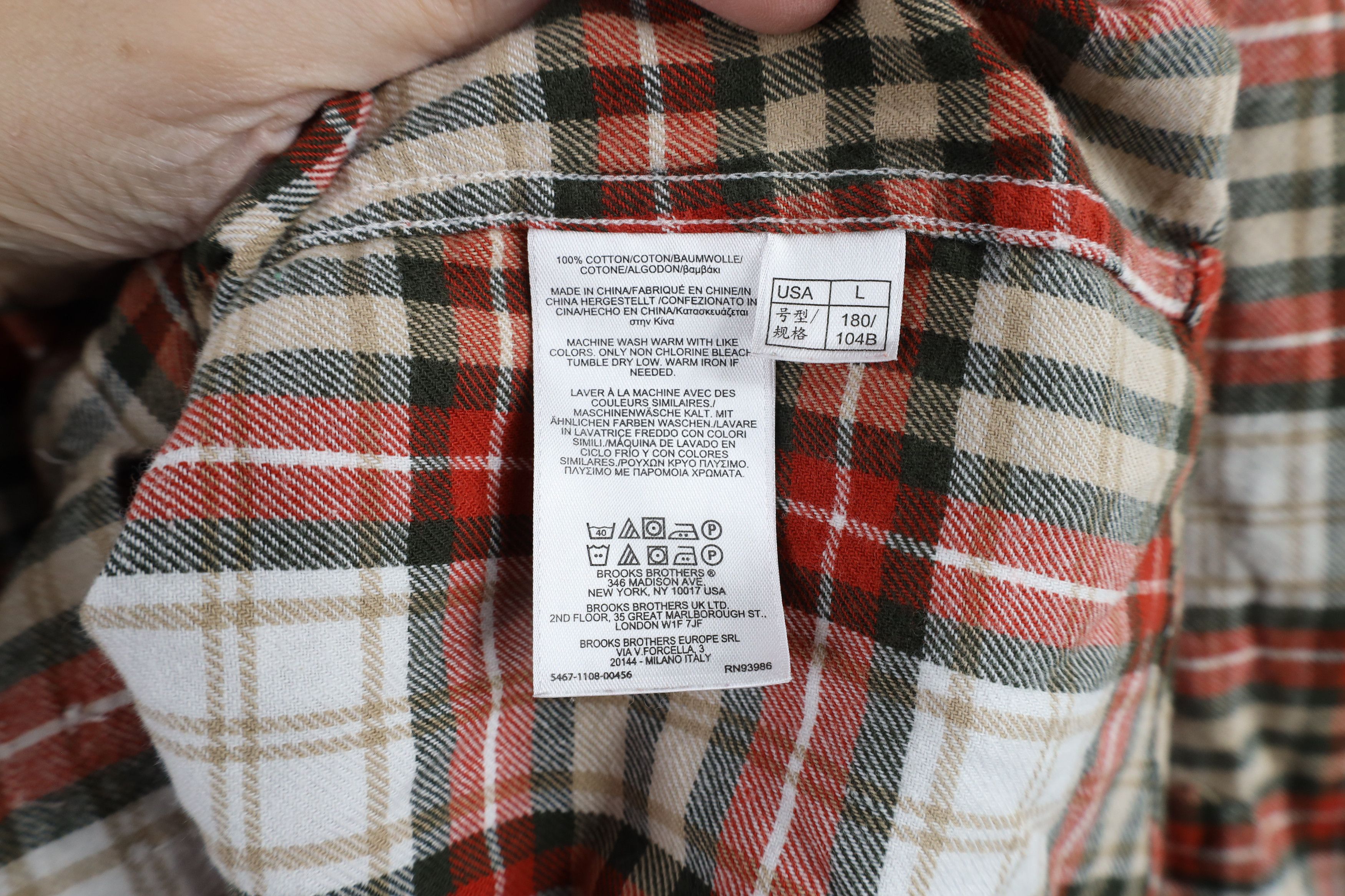 Brooks Brothers × Vintage Vintage Brooks Brothers Cotton Flannel Button Down Shirt Size US L / EU 52-54 / 3 - 6 Thumbnail