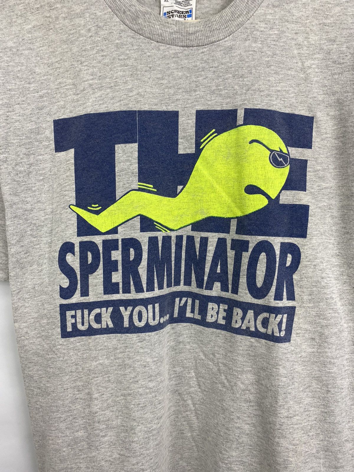 Fruit Of The Loom 🇺🇸 Vintage 90s The Sperminator Fuck you I’ll Be Back Sex tee Size US XL / EU 56 / 4 - 4 Thumbnail