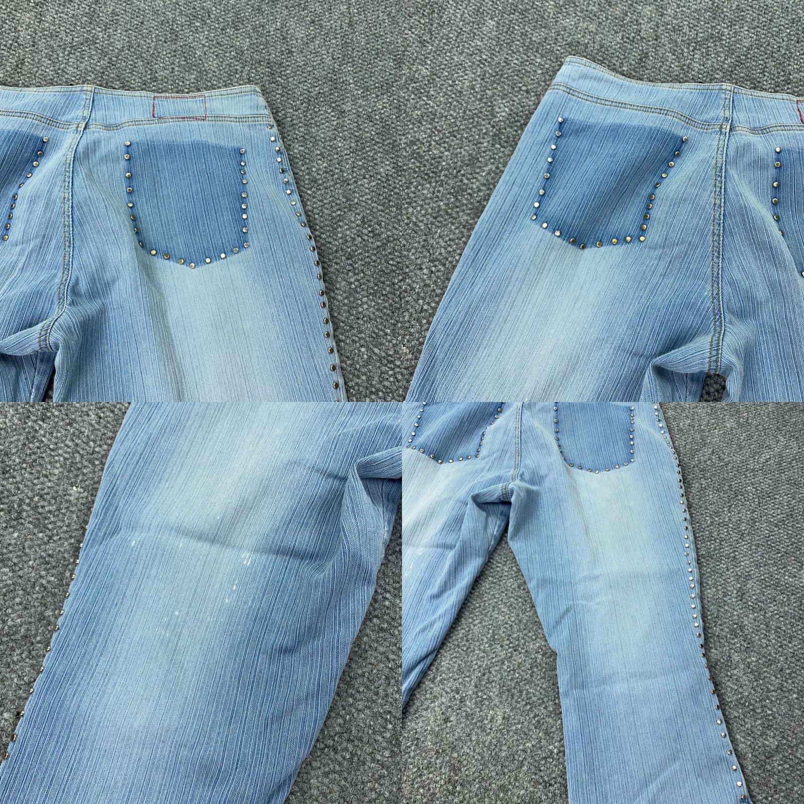 Vintage VTG R4R Rave 4 Real Capri Jeans Womens 15 Blue Stretch Mid-Rise Faded Studded Jeans Size 34" / US 12 / IT 48 - 10 Thumbnail