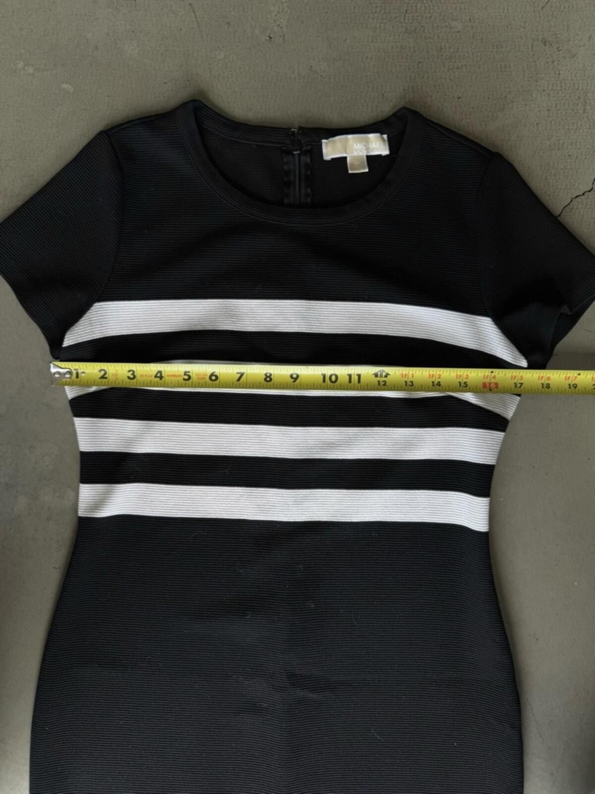 Michael Kors Michael Kors / Stripe Ribbed Midi Dress / Black White Size M / US 6-8 / IT 42-44 - 4 Thumbnail