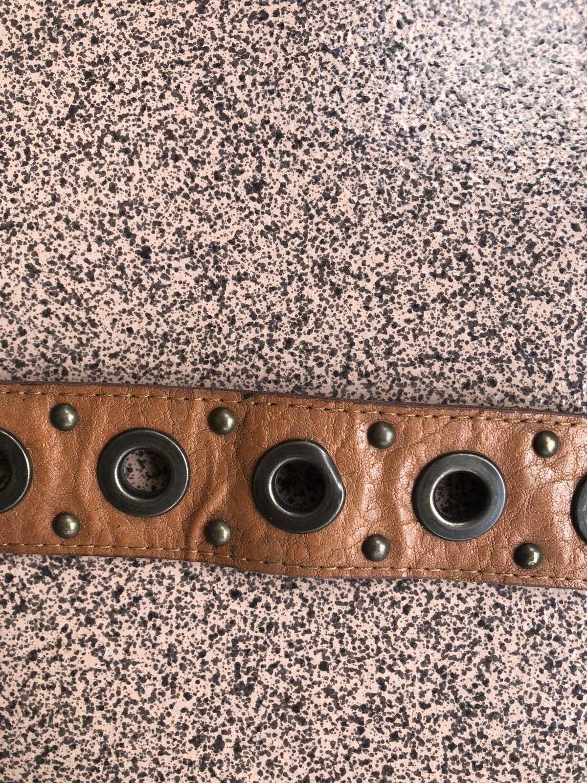 Japanese Brand Brown leather studded ring punk lgb if six was nine style Size ONE SIZE - 4 Thumbnail