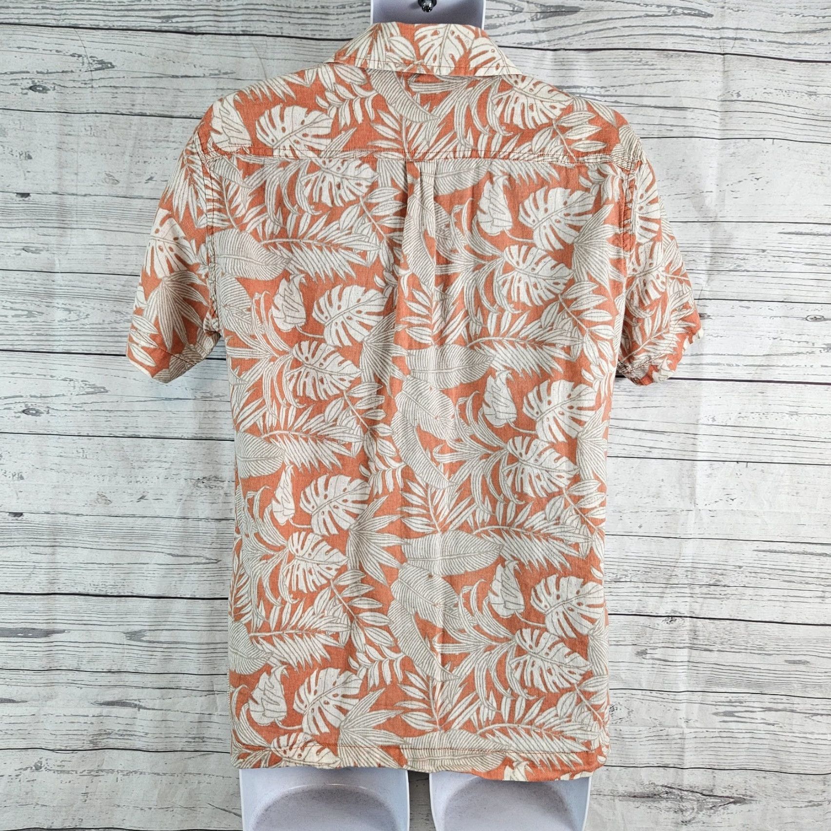 Eddie Bauer Eddie Bauer Button-Up Shirt Mens Small Orange Linen Blend Leaf Print Cotton Linen Top Shirt Mens Small Orange Tan Leaf Print Linen Blend Size US S / EU 44-46 / 1 - 3 Thumbnail