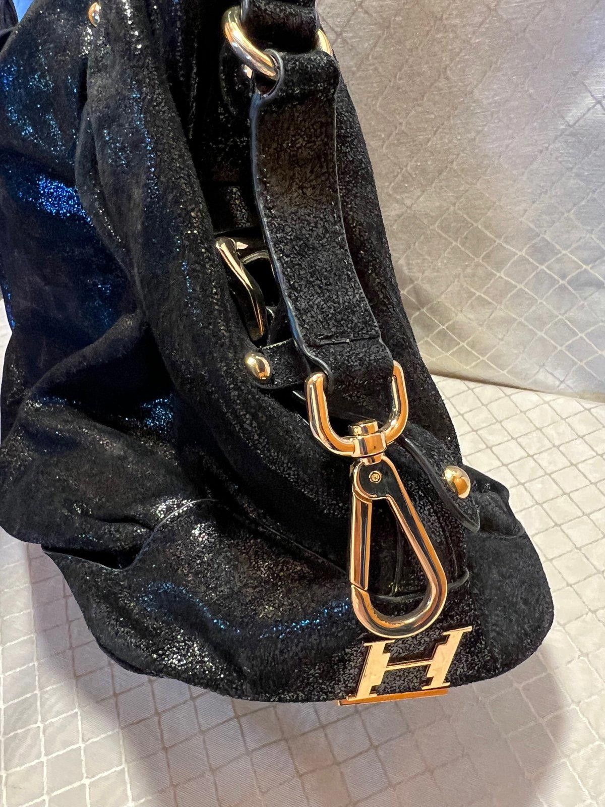 Other Halston Heritage Leather Boho Bag Black Purse/Gold Hardware Size ONE SIZE - 8 Thumbnail