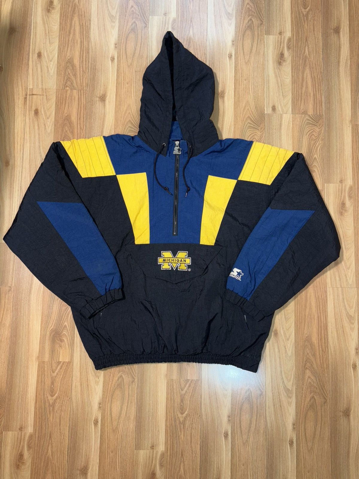 Starter VTG 90s Michigan STARTER Anorak Jacket Men’s L MINT Size US L / EU 52-54 / 3 - 1 Thumbnail