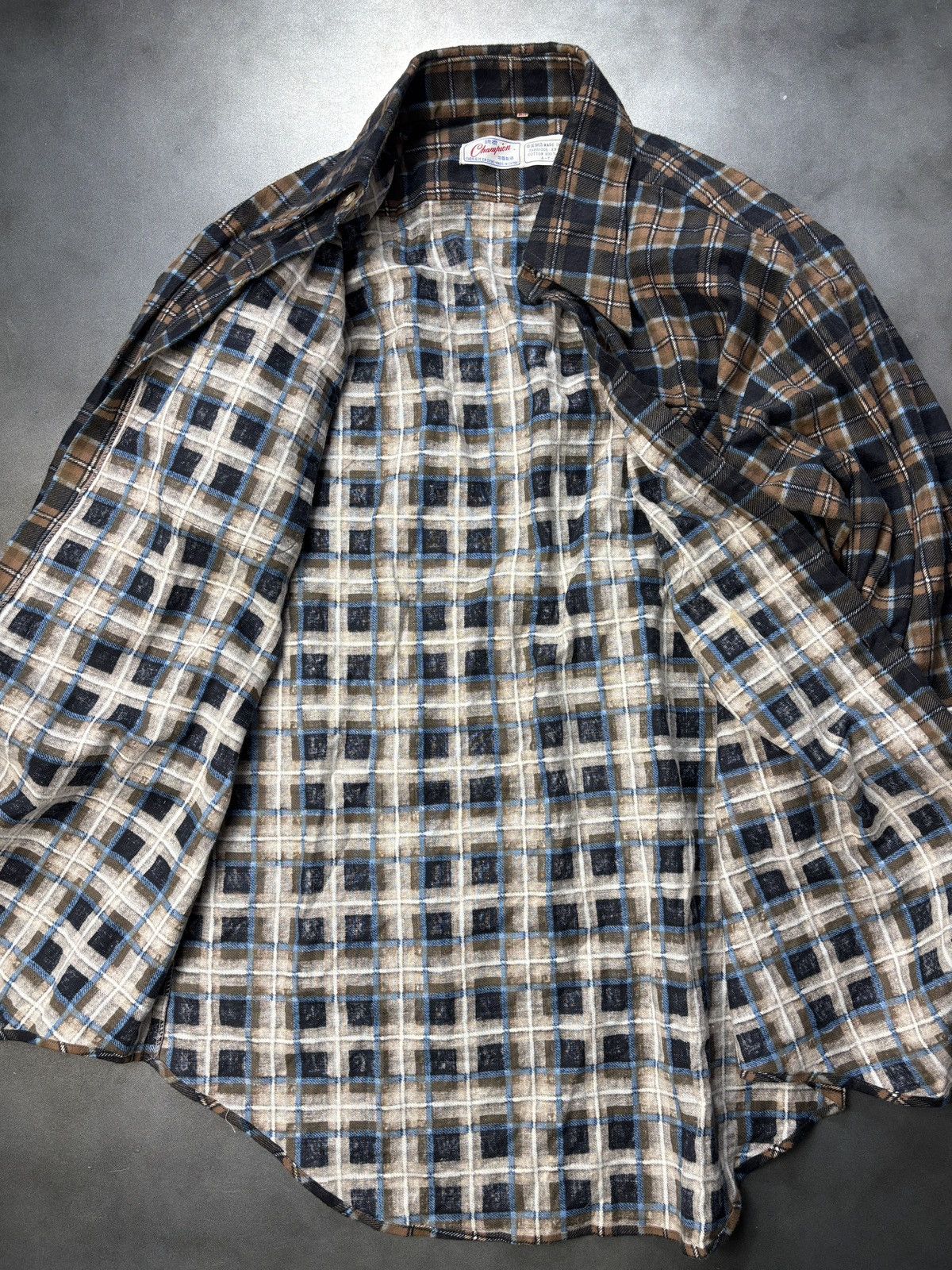 Champion × Vintage Vintage Champion Flannel Shirt 1970s 1980s Easy Rider Plaid Size US M / EU 48-50 / 2 - 4 Thumbnail