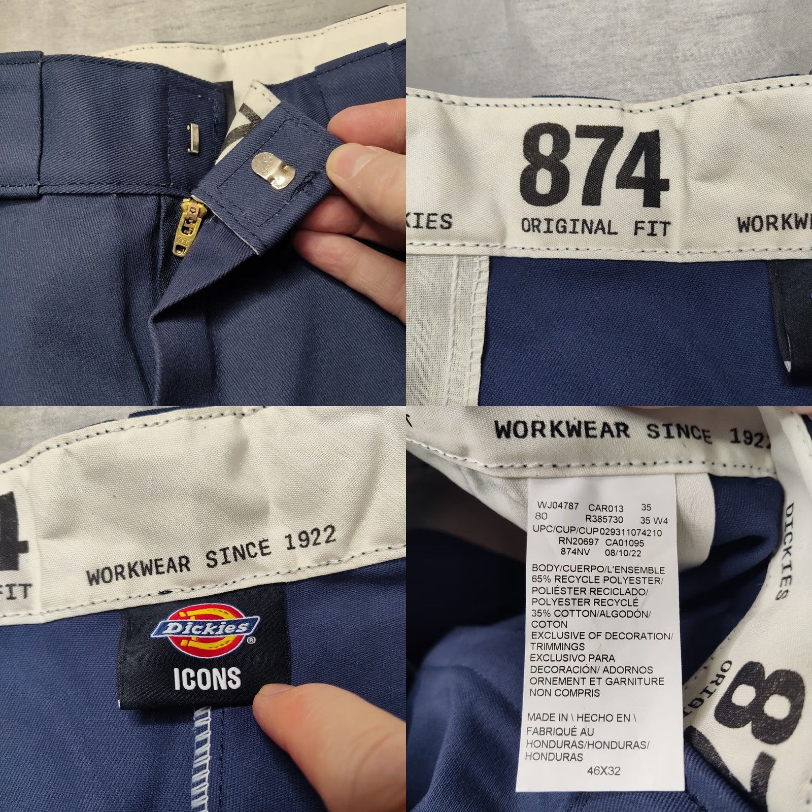 Dickies DICKIES ICONS 874 ORIGINAL FIT Men 46X32 Navy Work Pants NEW Size US 30 / EU 46 - 9 Thumbnail