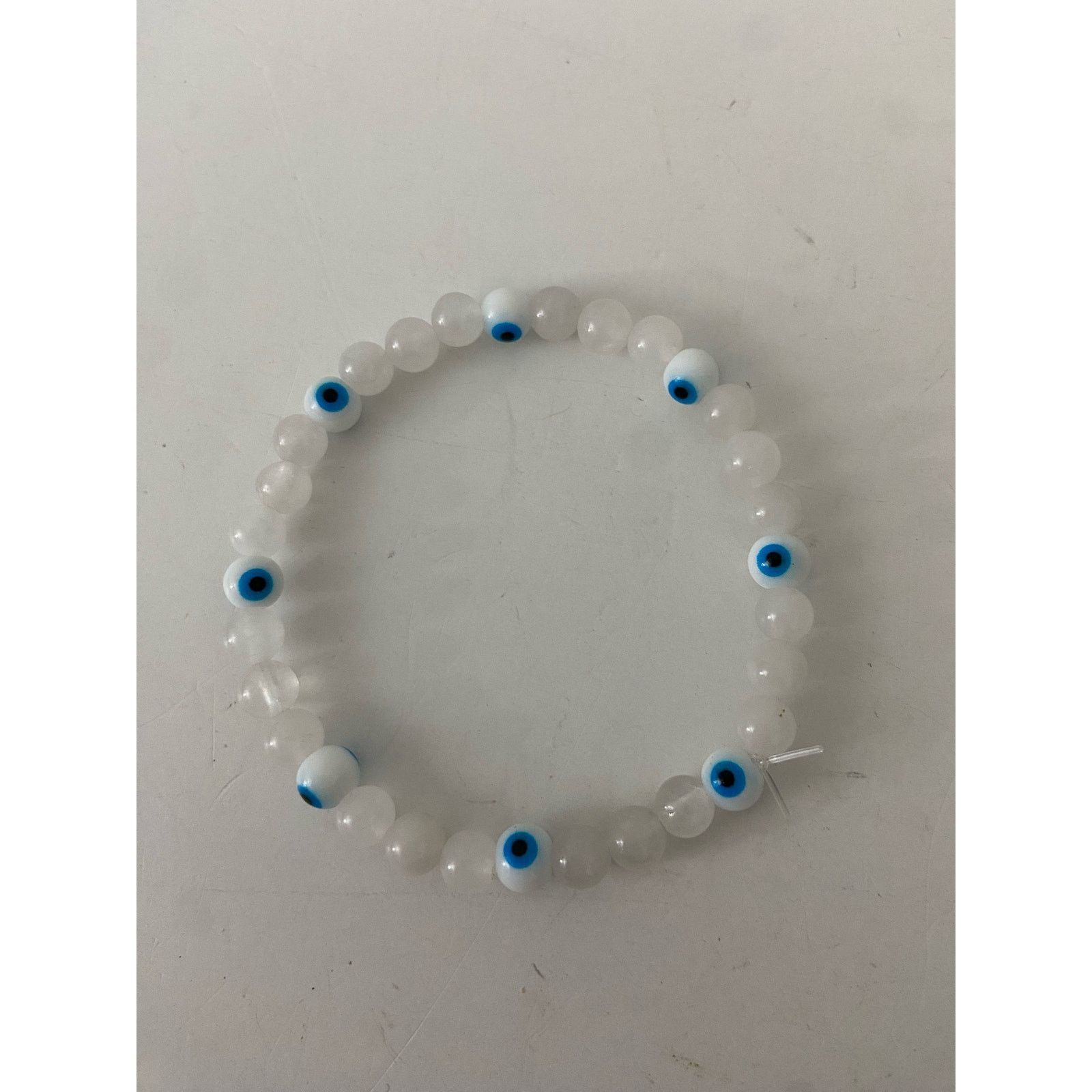Handmade Handmade chalcedony bracelet with eye beads Size ONE SIZE - 3 Thumbnail